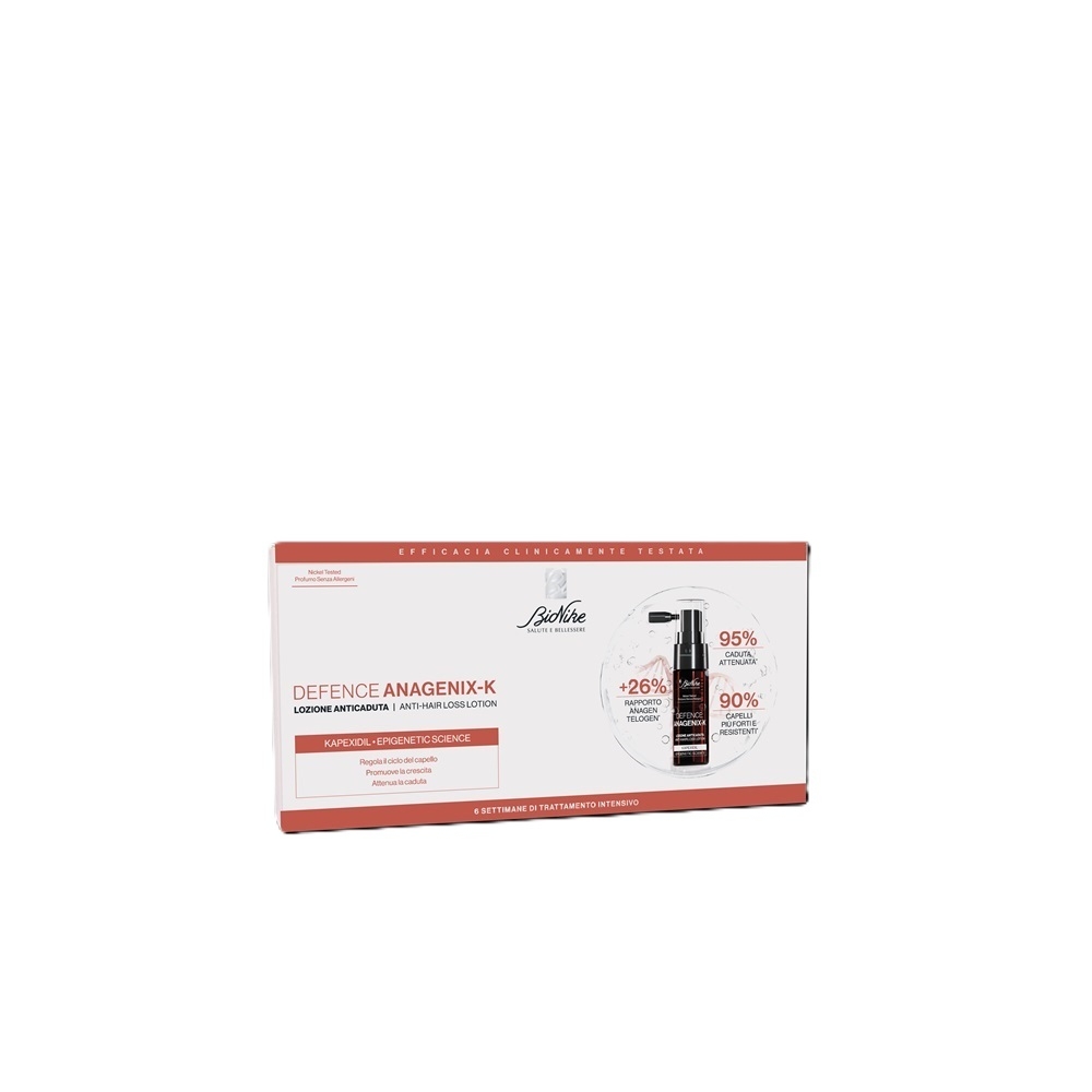BioNike DEFENCE ANAGENIX-K, losjonas slenkantiems plaukams, 6 x 15 ml -  