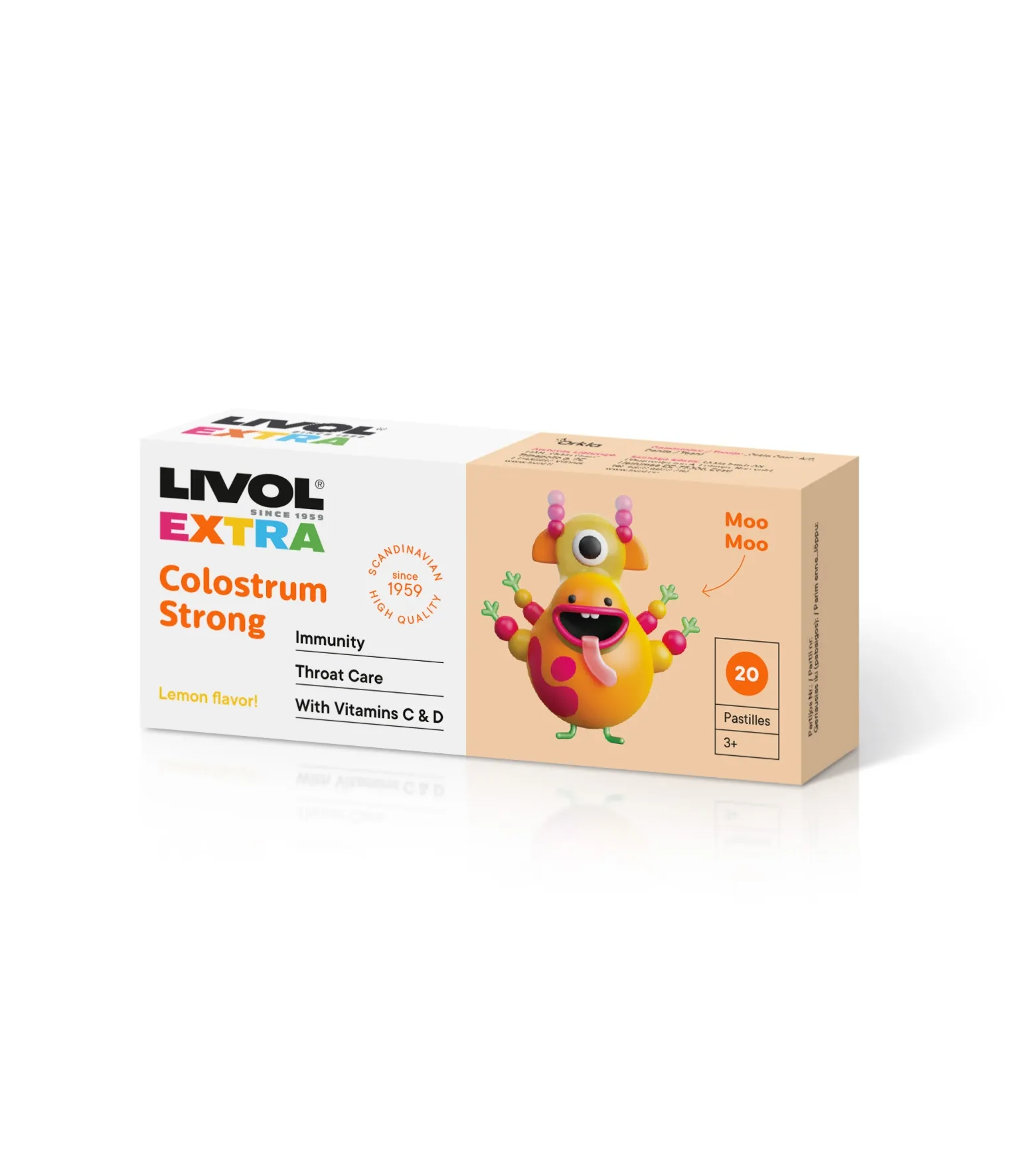 LIVOL EXTRA Colostrum Strong, citrinų sk., 20 past. -  
