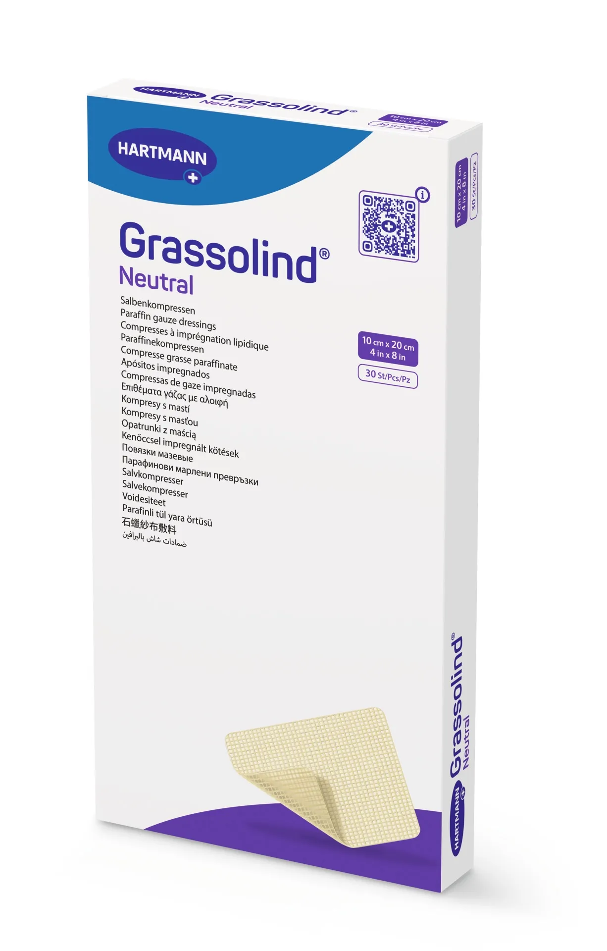 GRASSOLIND NEUTRAL sterilus tinklelinis tvarstis, 10 x 20 cm, 1 vnt. -  