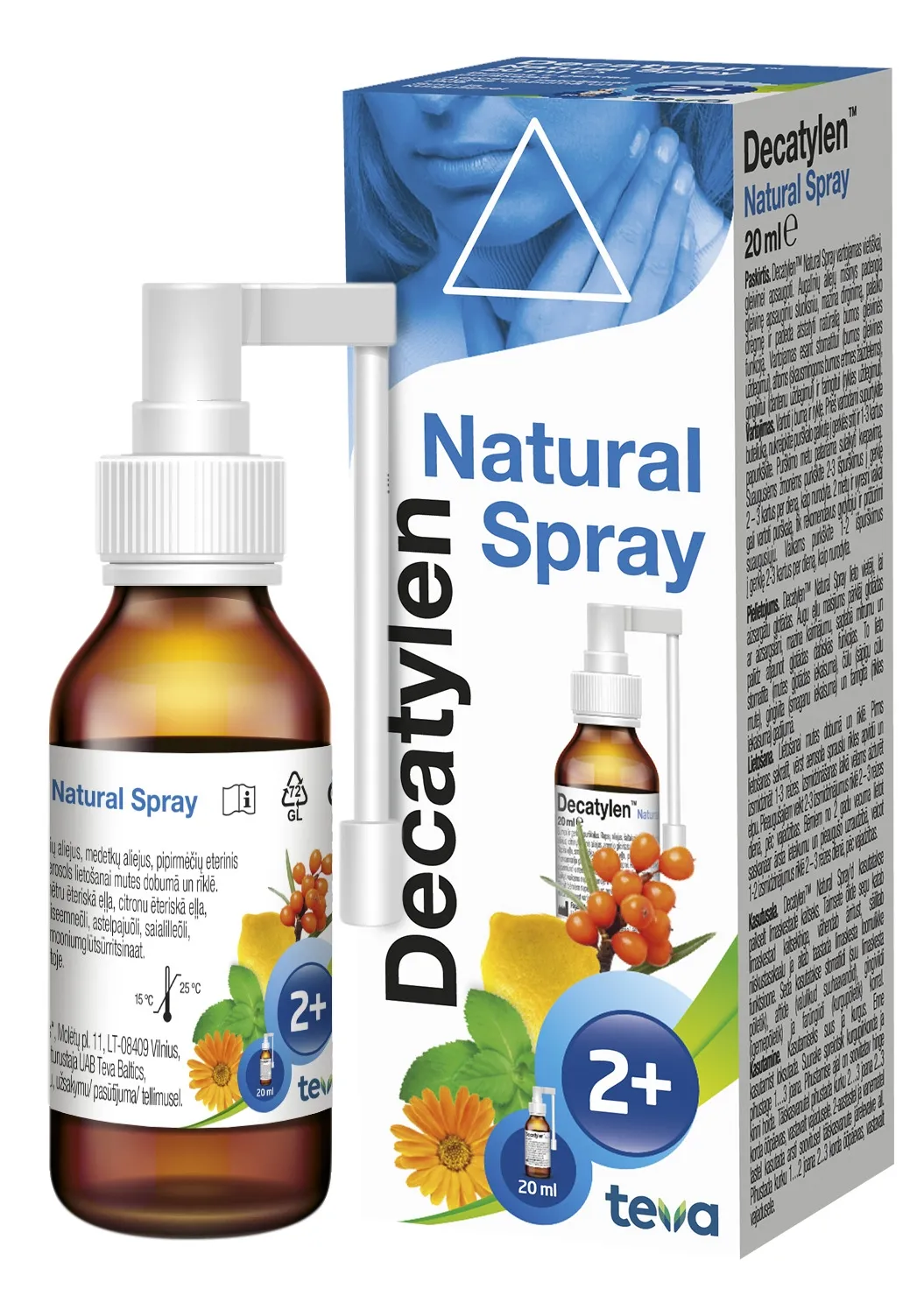 Decatylen Natural Spray burnos ir gerklės purškalas , 20ml -  