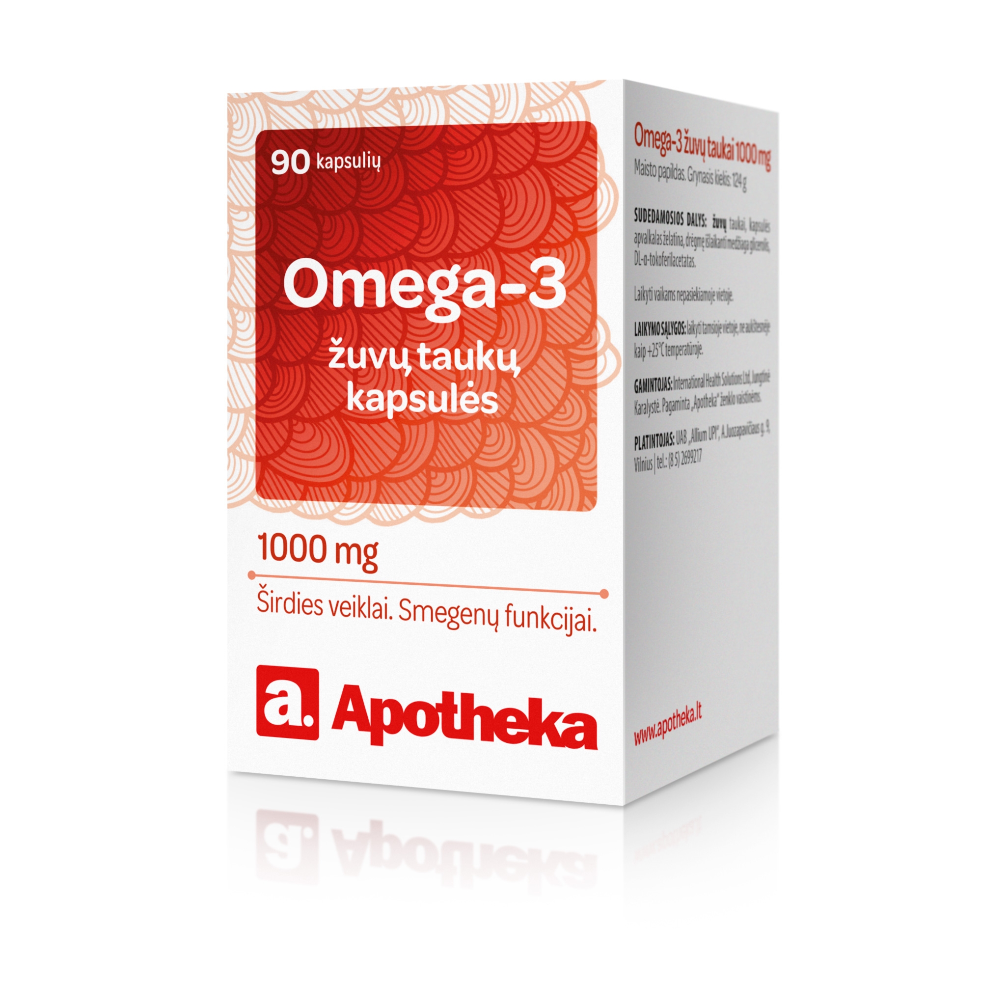 APOTHEKA Omega-3 žuvų taukai 1000mg, N90 -  