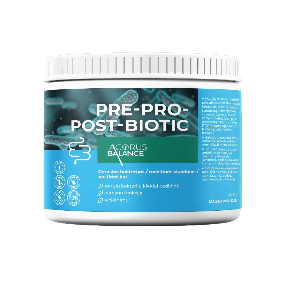 ACORUS BALANCE Pre-Pro-Post-Biotic, skaidulos su gerosiomis bakterijom -  