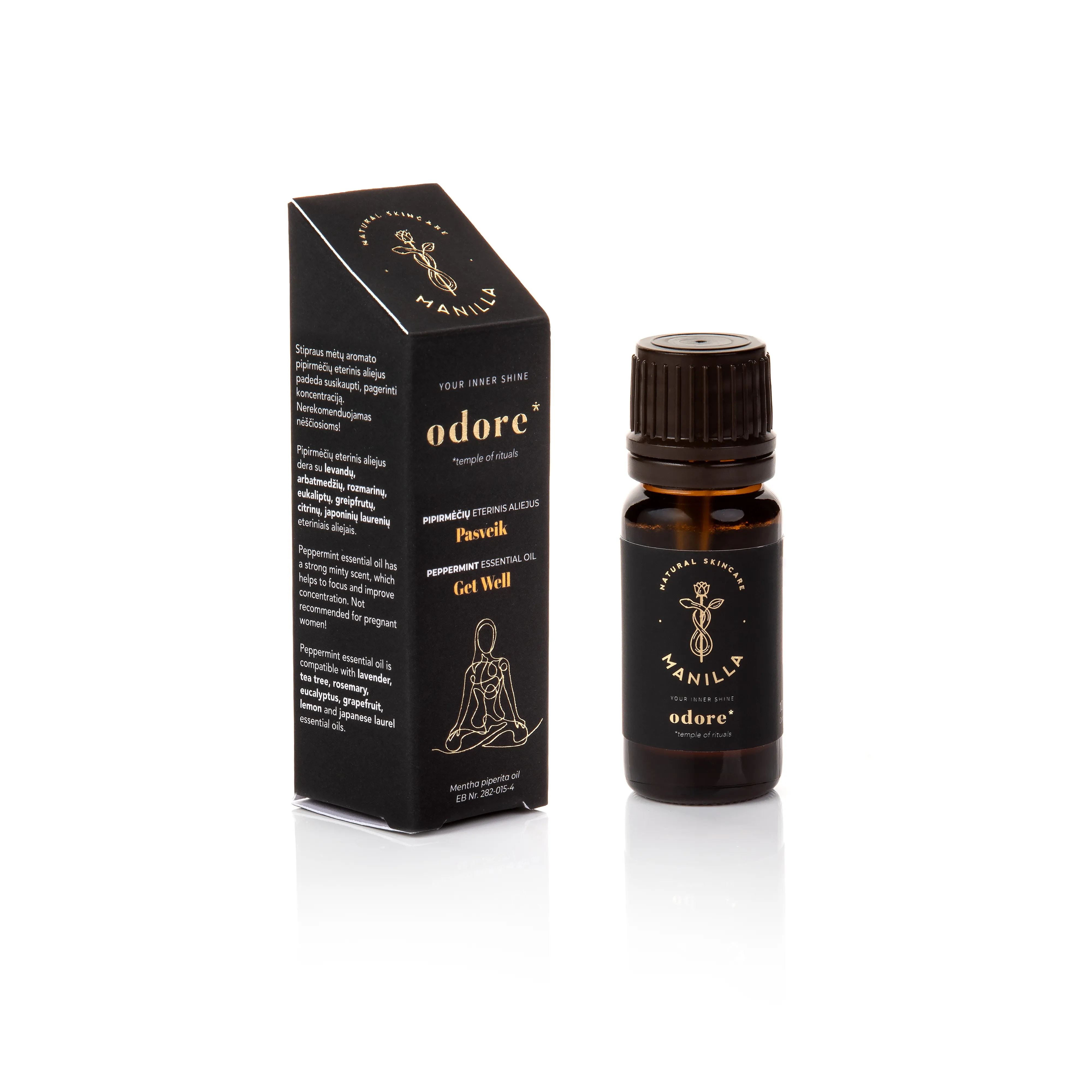 MANILLA natūralus pipirmėčių eterinis aliejus PASVEIK ODORE, 10ml -  