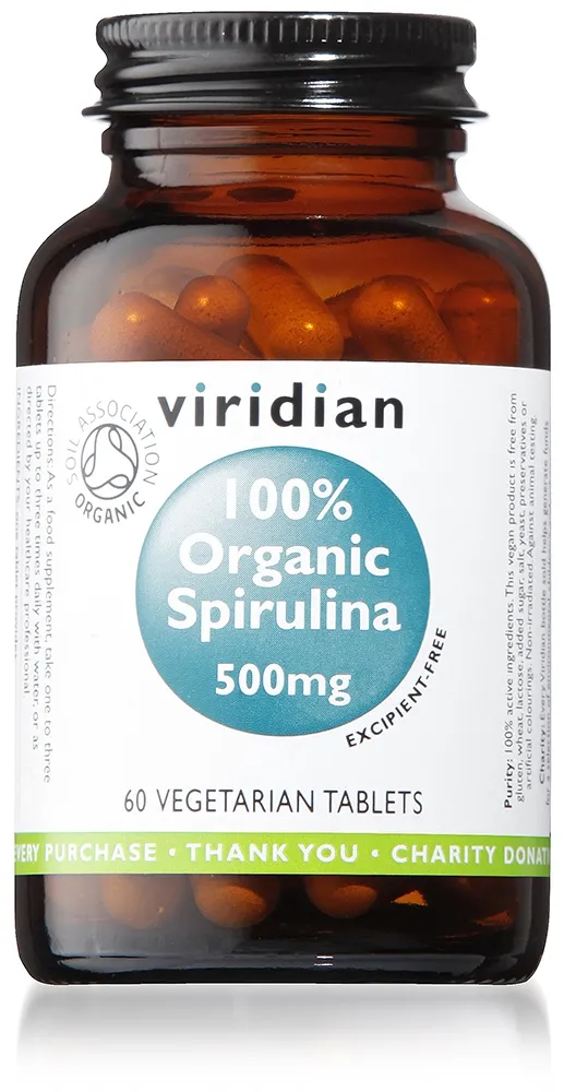 VIRIDIAN 100% ORGANIC SPIRULINA 500mg, N60 -  