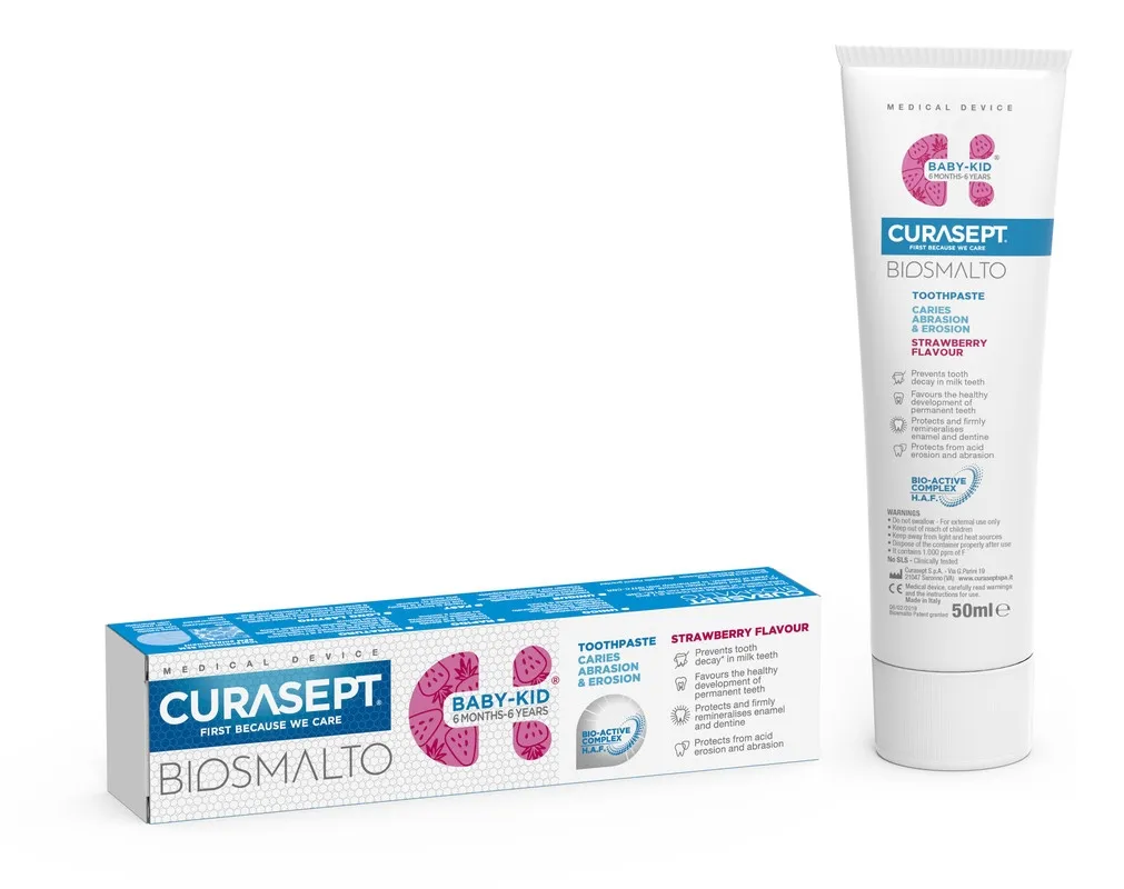CURASEPT dantų pasta 6 mėnesių - 6 metų vaikams BIOSMALTO, 50ml -  
