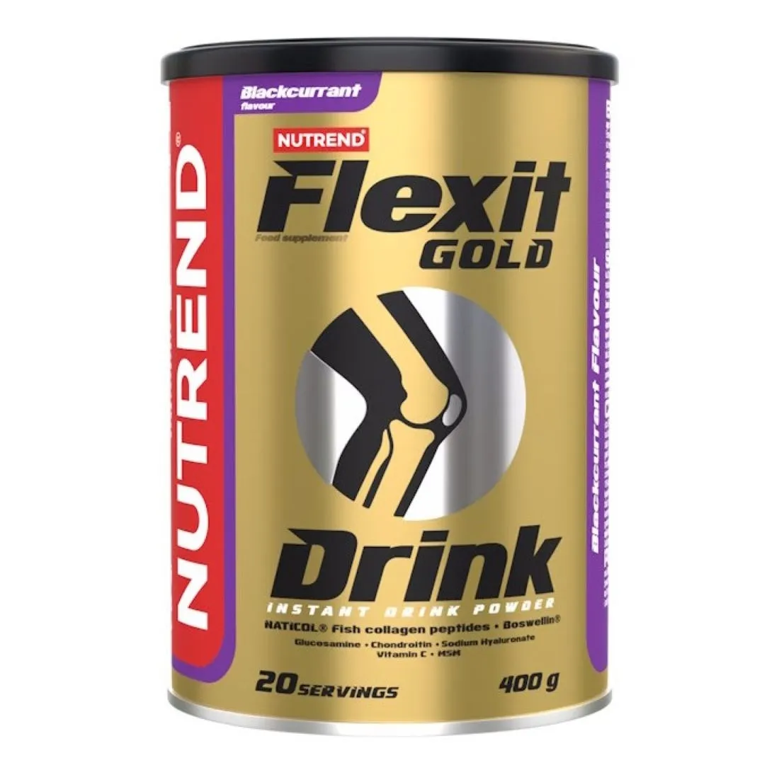 FLEXIT Gold Drink milteliai, juodųjų serbentų skonio, 400g -  