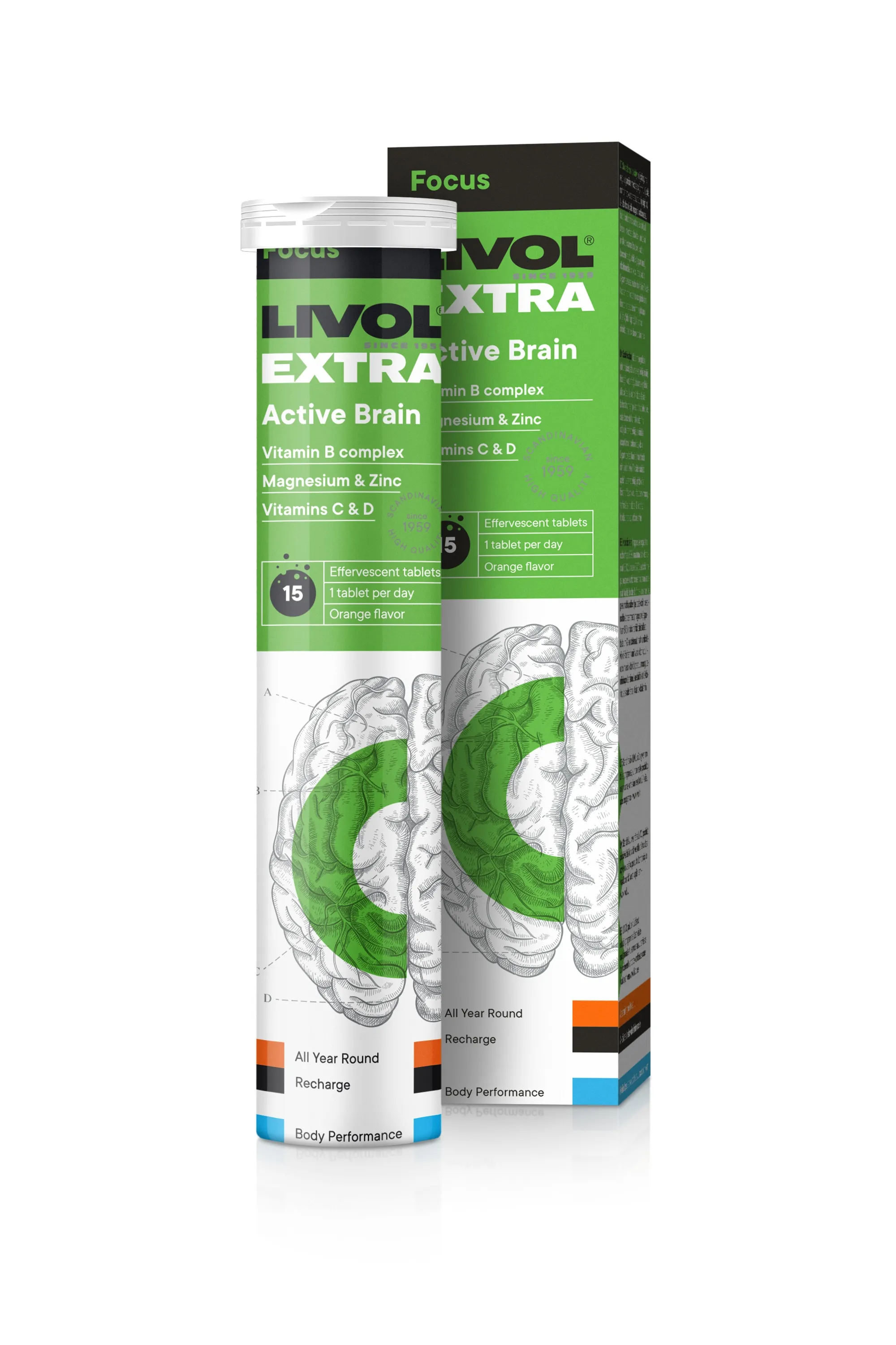 LIVOL EXTRA vitaminai Active Brain, 15 tabl. -  