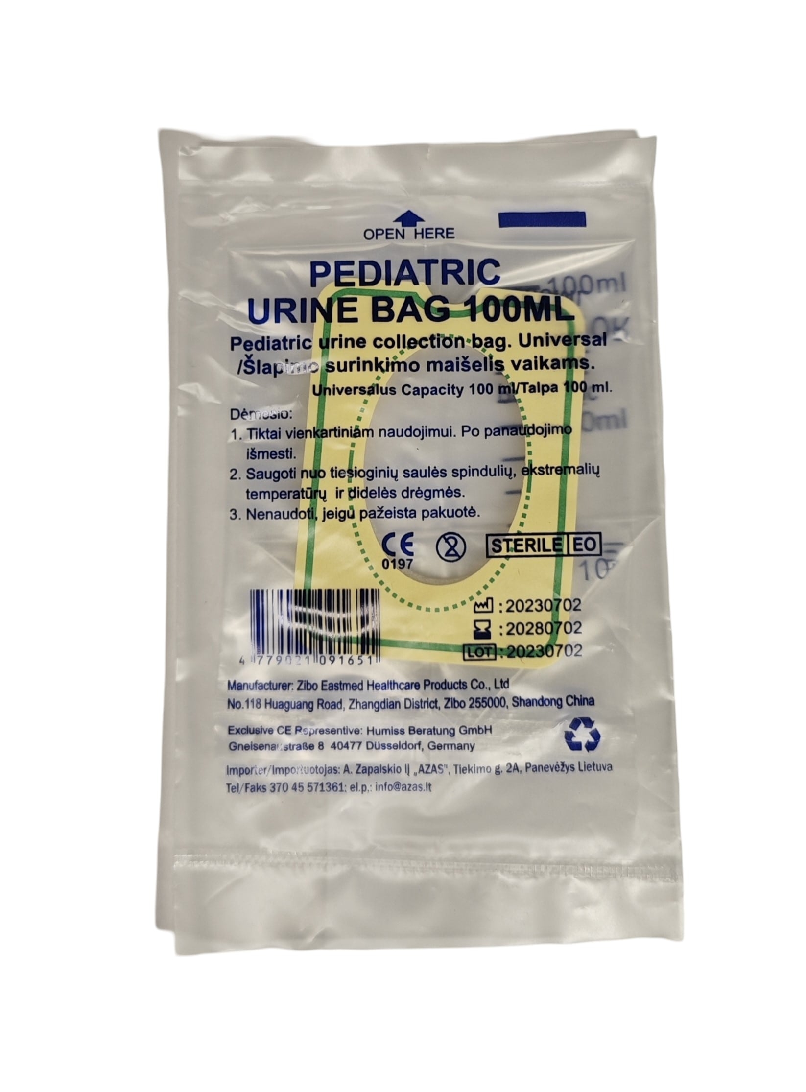 Šlapimo surinkėjas 100 ml pediatrinis, sterilus -  