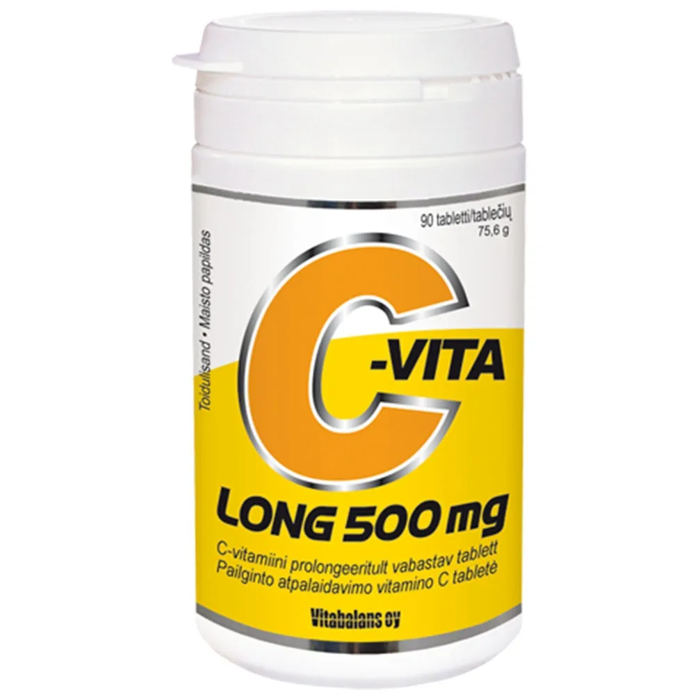 VITABALANS vitamino C tabletės C-VITA LONG 500mg, N90 -  
