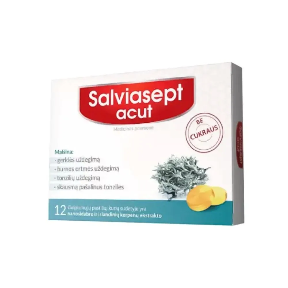 SALVIASEPT pastilės ACUT, be cukraus, N12 -  