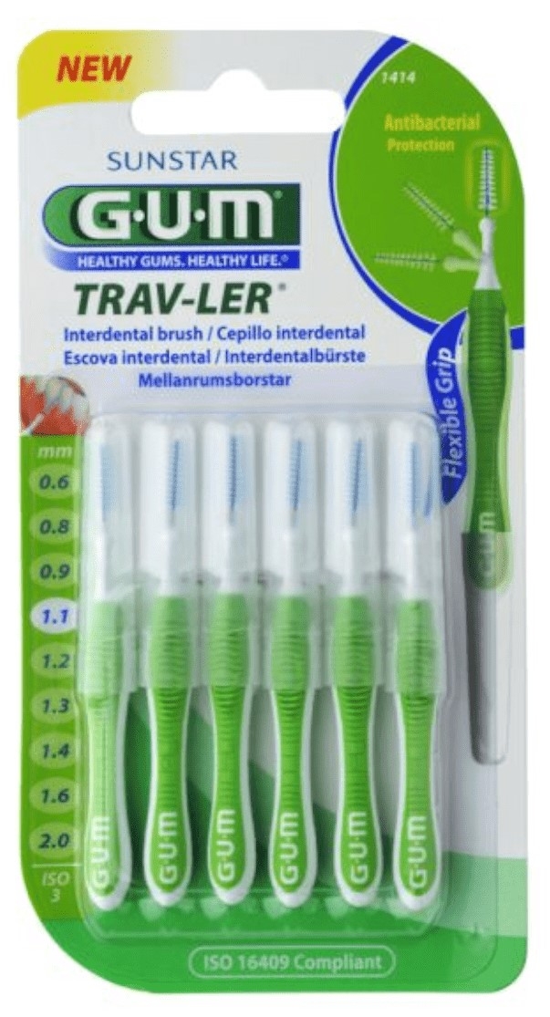 G.U.M. tarpdančių šepetėliai  1.1mm TRAV-LER [1414], N6 -  