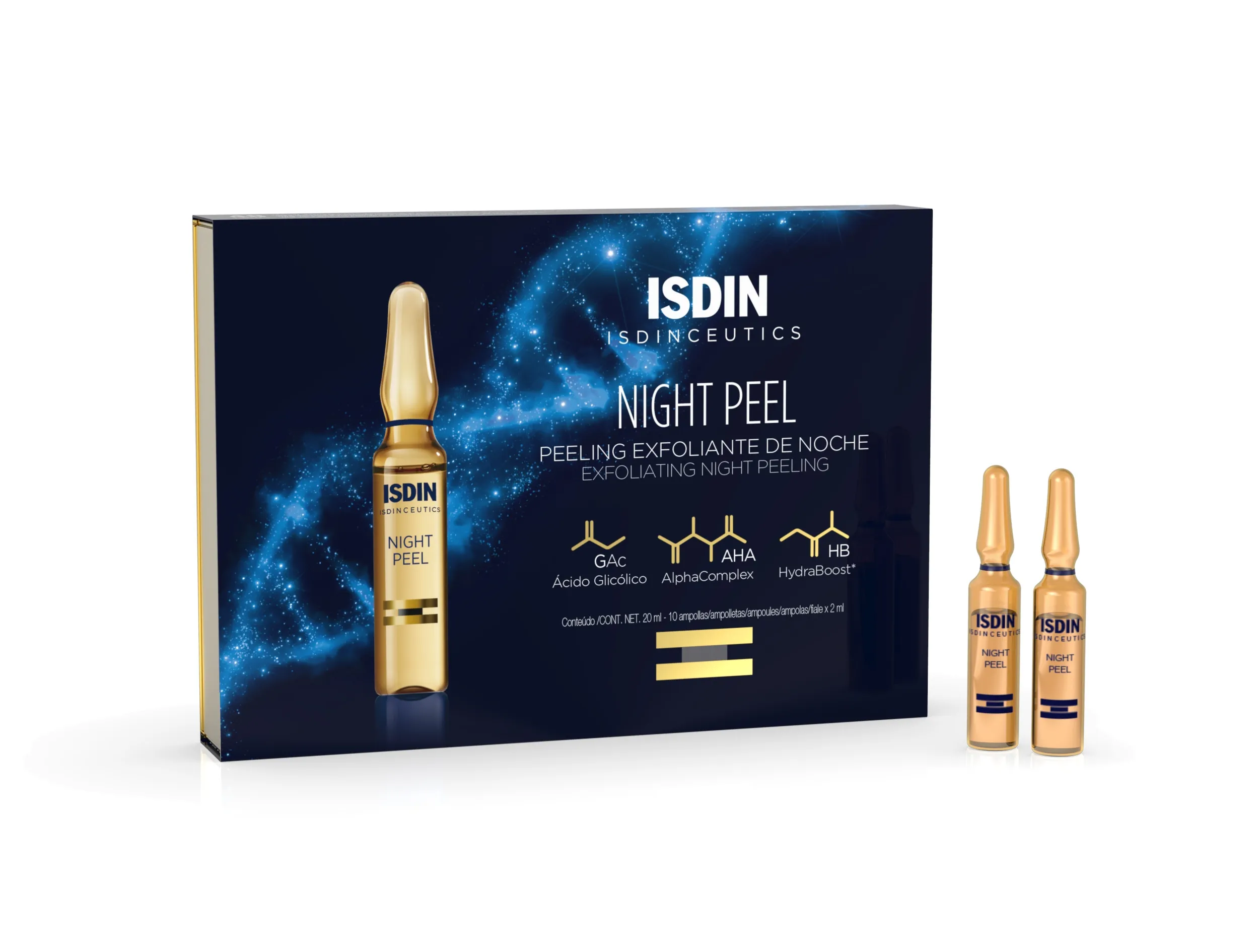 ISDIN švelnus rūgštinis veido šveitiklis ampulėse NIGHT PEEL 2ml x N10 -  