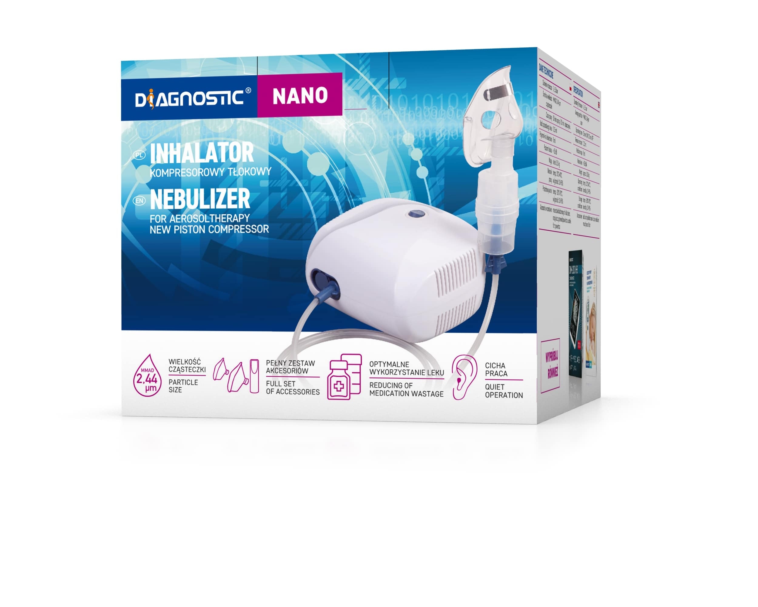 Diagnosis kompresorinis inhaliatorius DIAGNOSTIC NANO, 1 vnt. -  