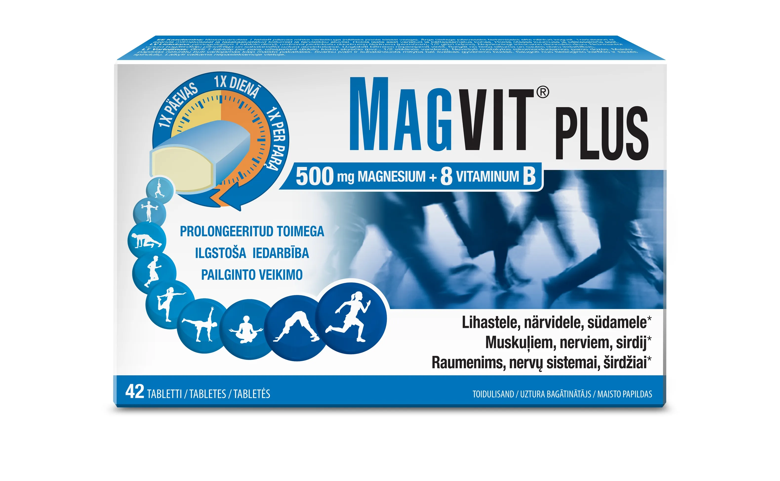 Magvit Plus 500mg magnio ir 8B grupės vitaminų tabletės, N42 -  