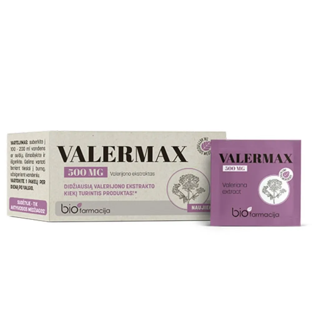 VALERMAX 500mg pakeliai, N28 -  