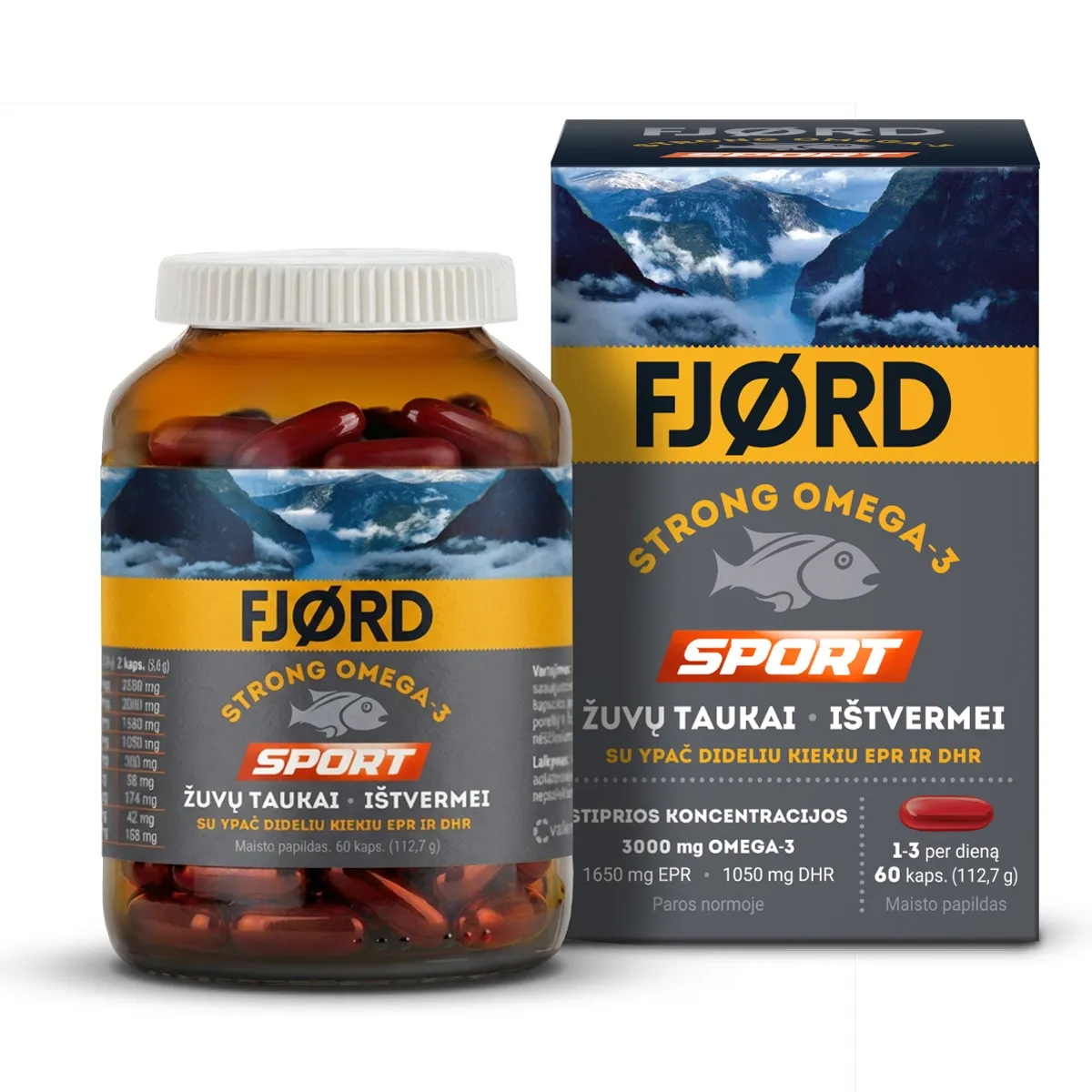 FJØRD STRONG OMEGA-3 SPORT žuvų taukai. N60 -  