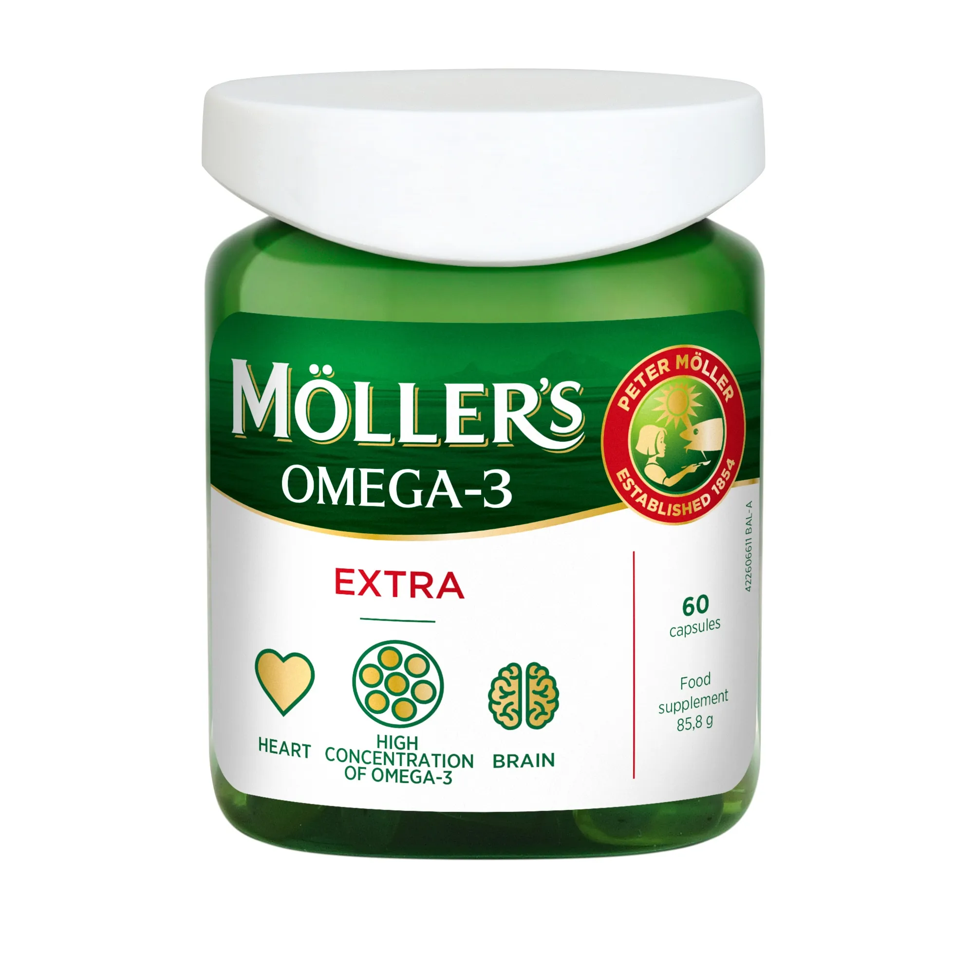 Möller‘s Omega-3 Extra, 60 kapsulių -  