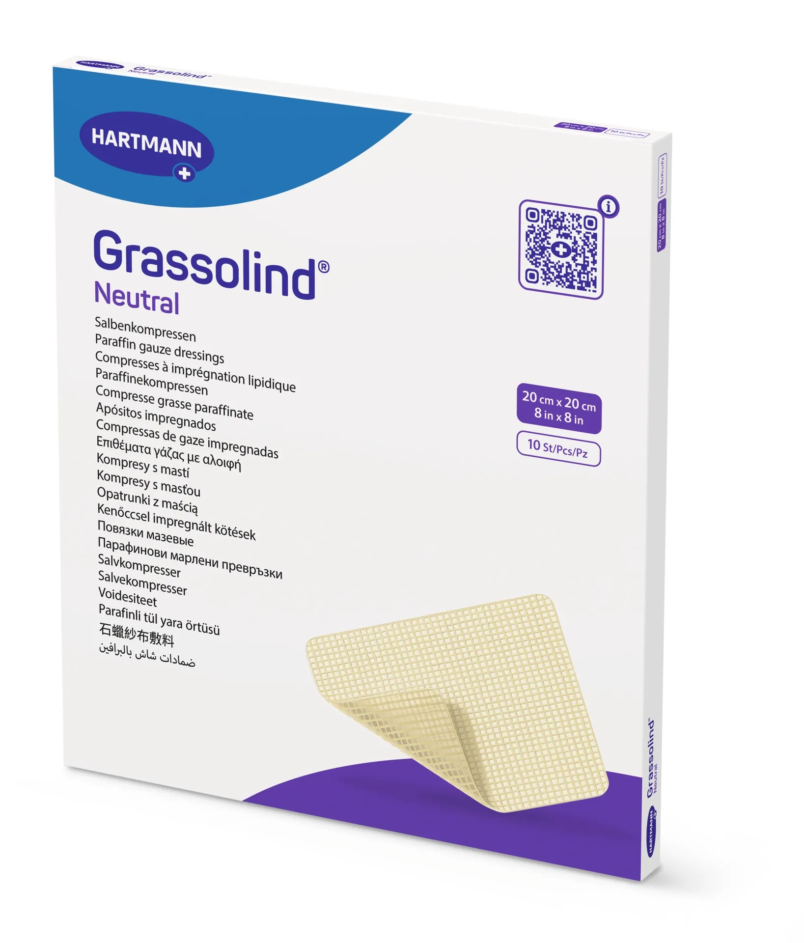 GRASSOLIND NEUTRAL sterilus tinklelinis tvarstis, 20 x 20 cm, 1 vnt. -  