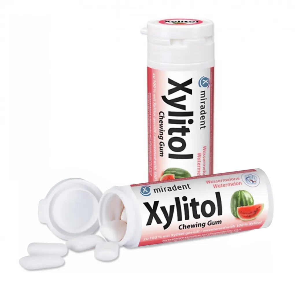 Miradent Xylitol kramtomoji guma HAGER&WERKEN, arbūzo skonio, N30 -  