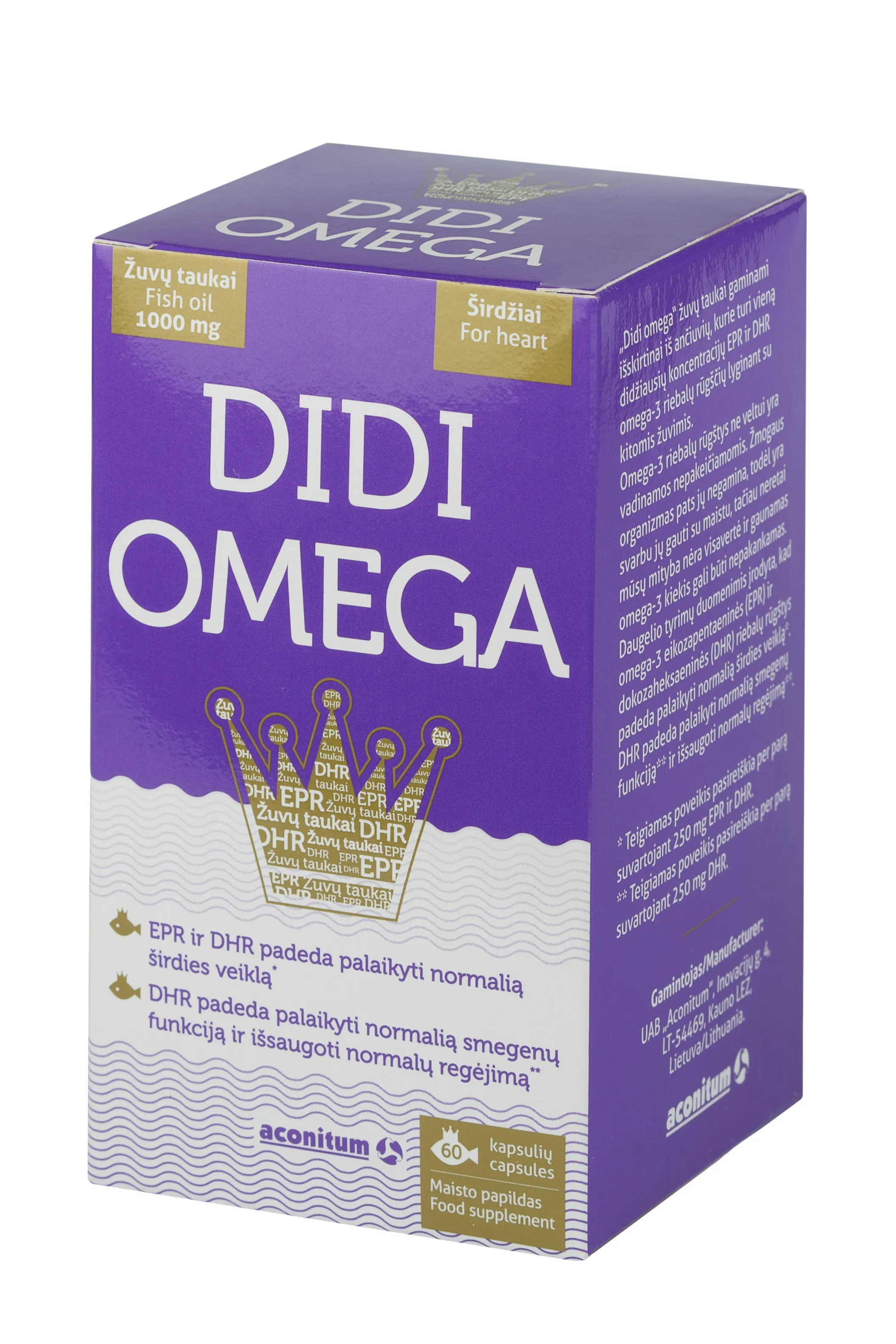 ACONITUM žuvų taukai DIDI OMEGA, 60 kapsulių -  