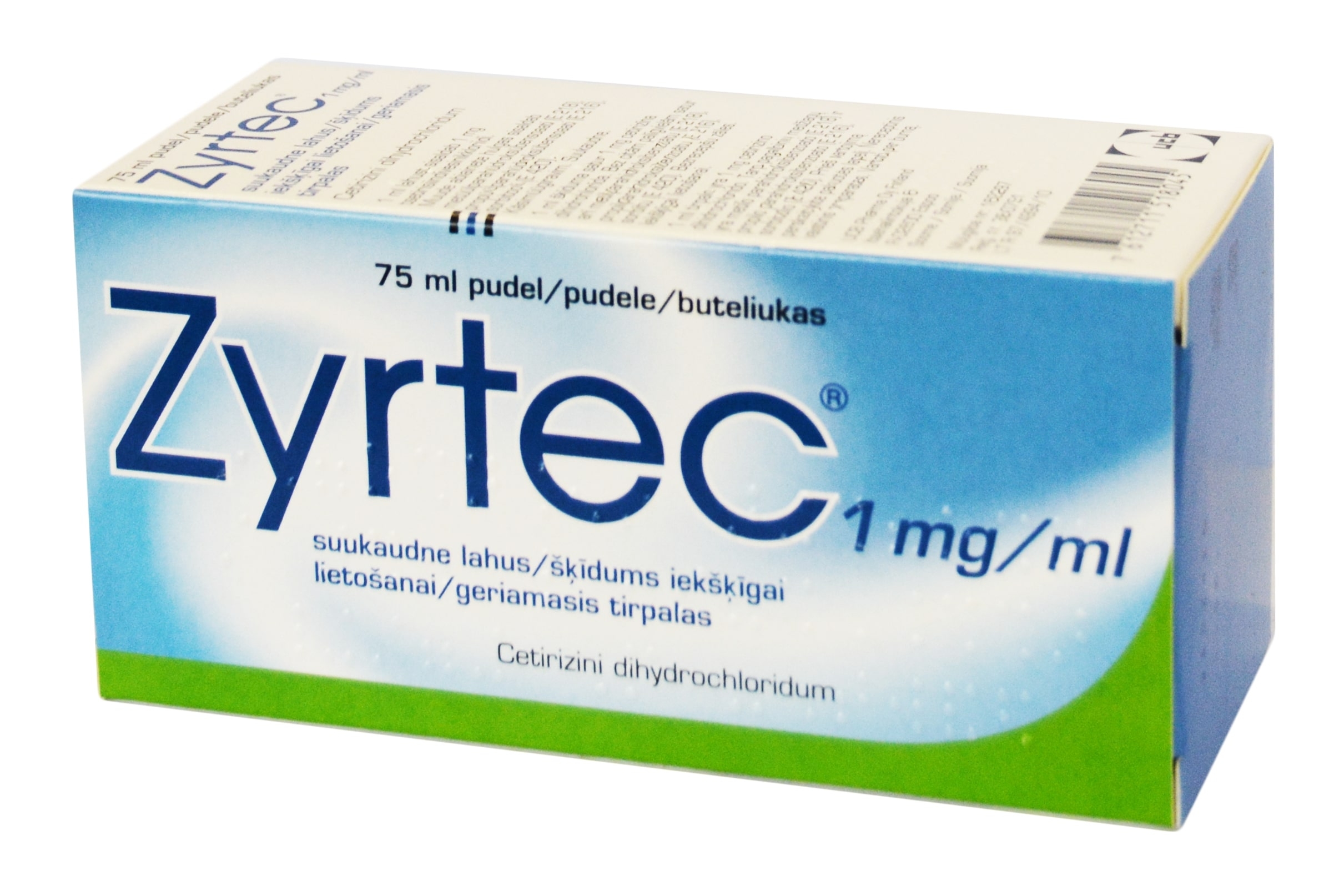 Zyrtec 1mg/ml geriamasis tirpalas 75ml su matavimo šaukštu -  