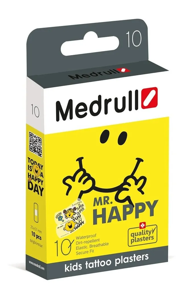 Medrull Mr.Happy vaikiški pleistrai, 10 vnt. -  