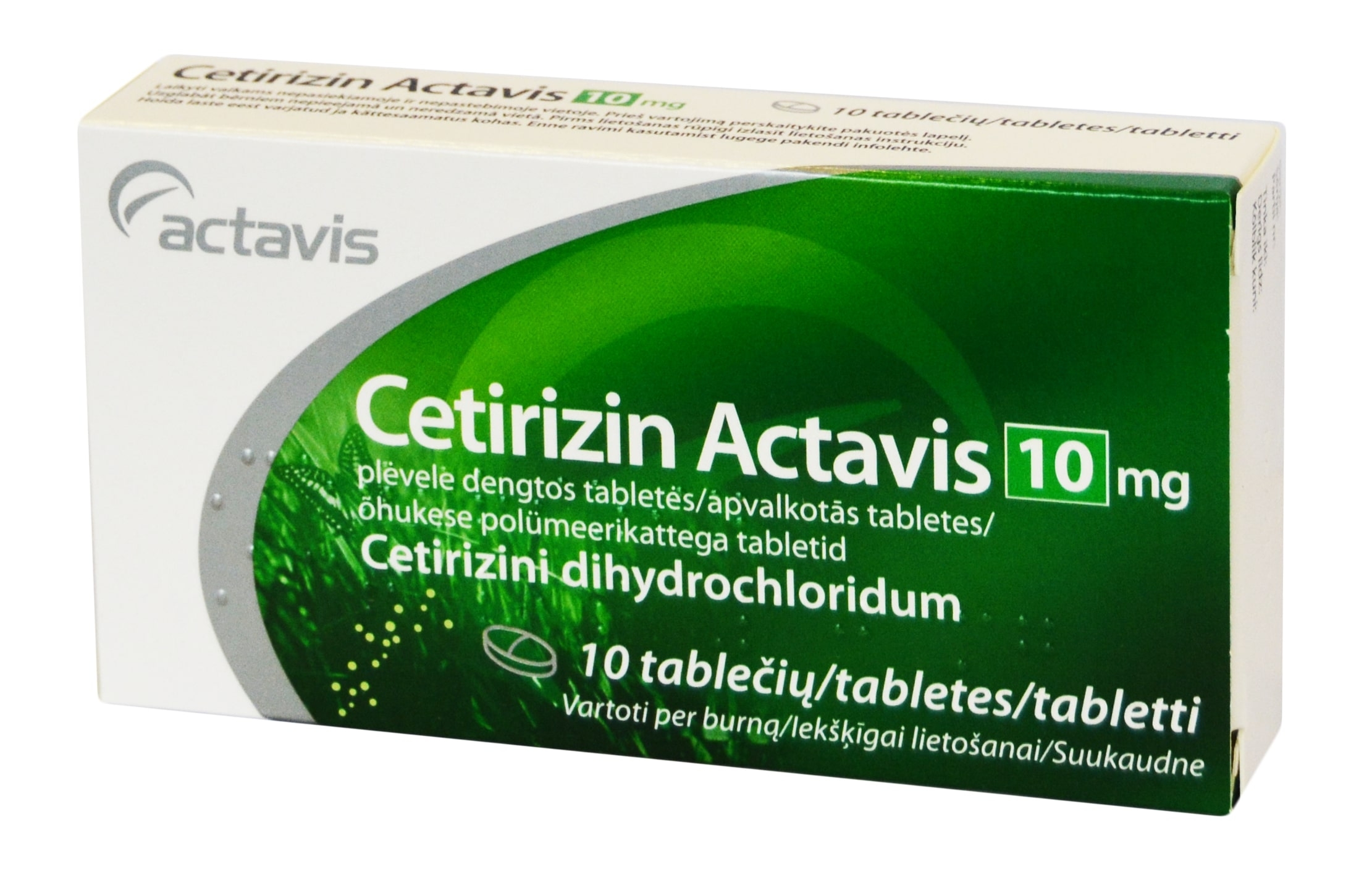 Cetirizin Actavis 10mg plėvele dengtos tabletės N10 -  