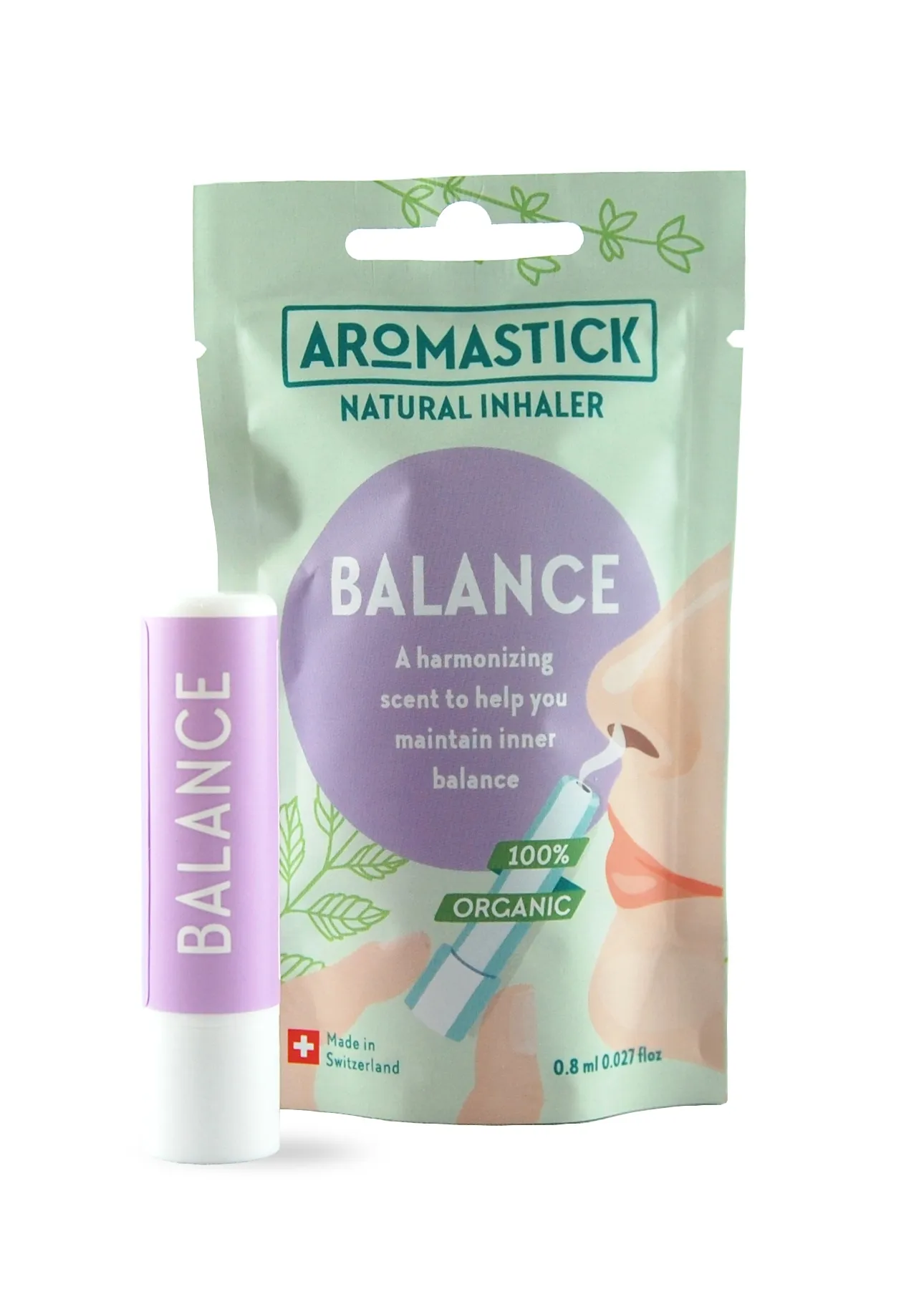 AROMASTICK atpalaiduojantis uostukas-nosies inhaliatorius BALANCE, N1 -  
