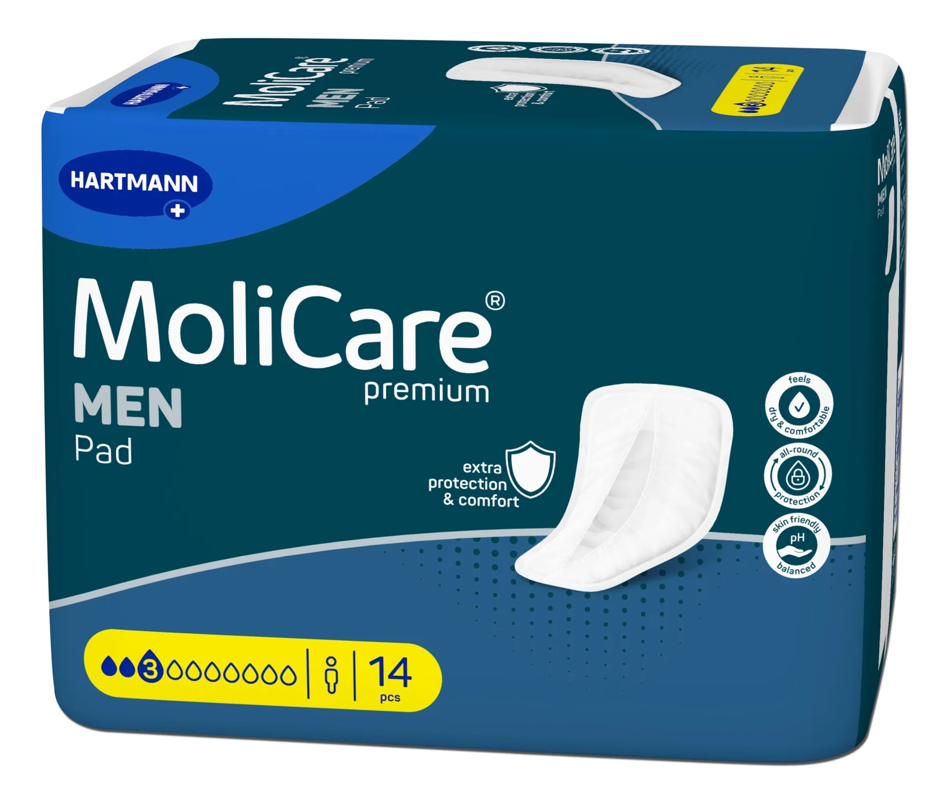 MOLICARE PREMIUM MEN PAD įklotai, 3 lašai, 14vnt. -  