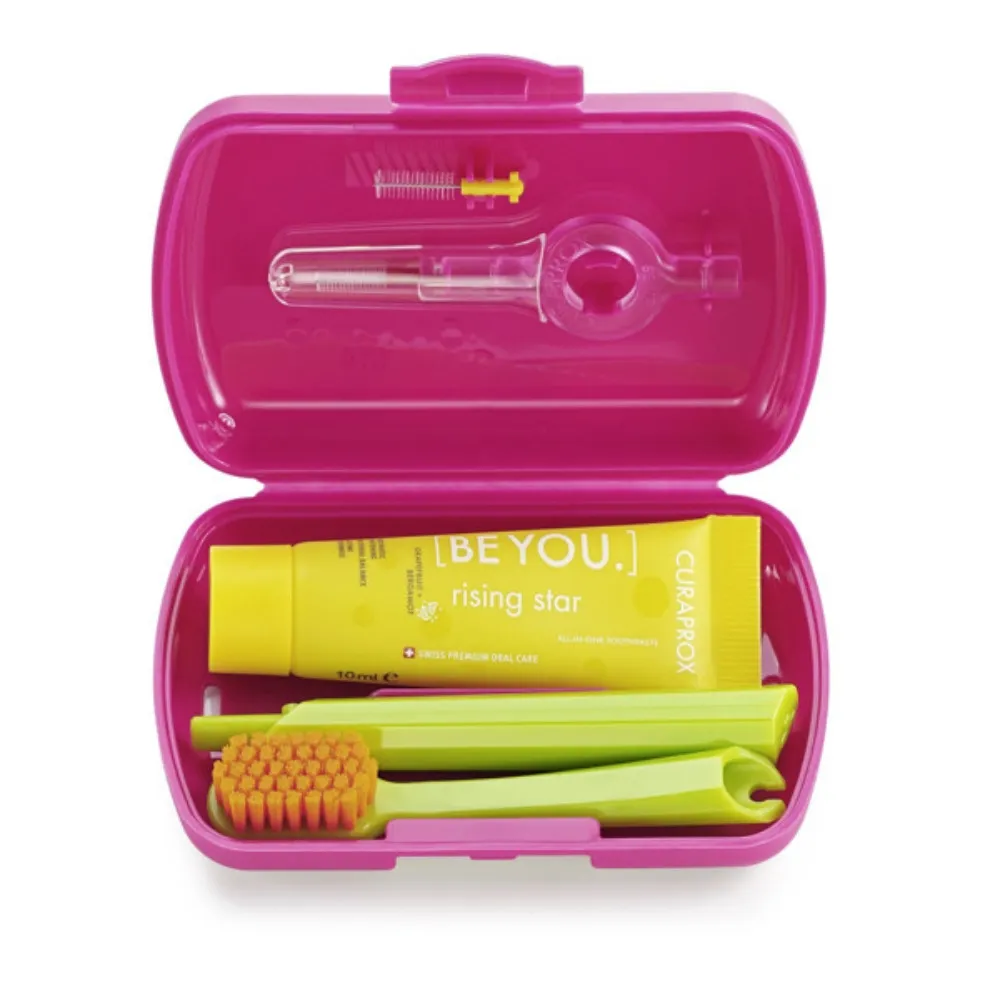 CURAPROX kelioninis rinkinys TRAVEL SET, raudonas, N1 -  