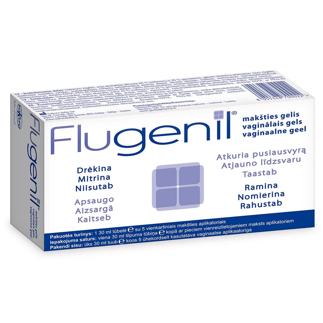 FLUGENIL, drėkinantis makšties gelis be hormonų, 30 ml -  