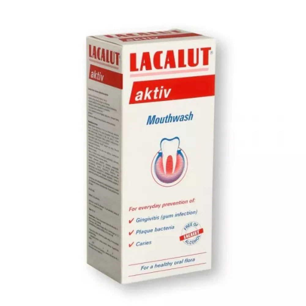 LACALUT ACTIV burnos skalavimo skystis ANTI-PLAQUE, 300ml -  