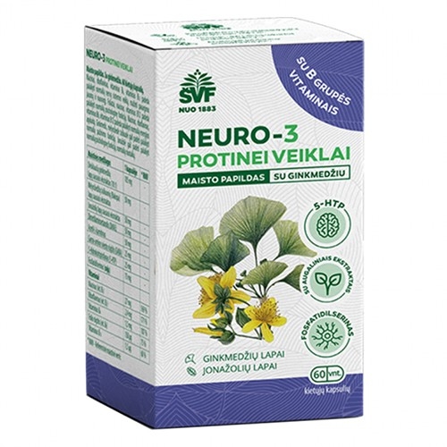 ŠVF kietosios kapsulės NEURO-1 PROTINEI VEIKLAI, N60 -  