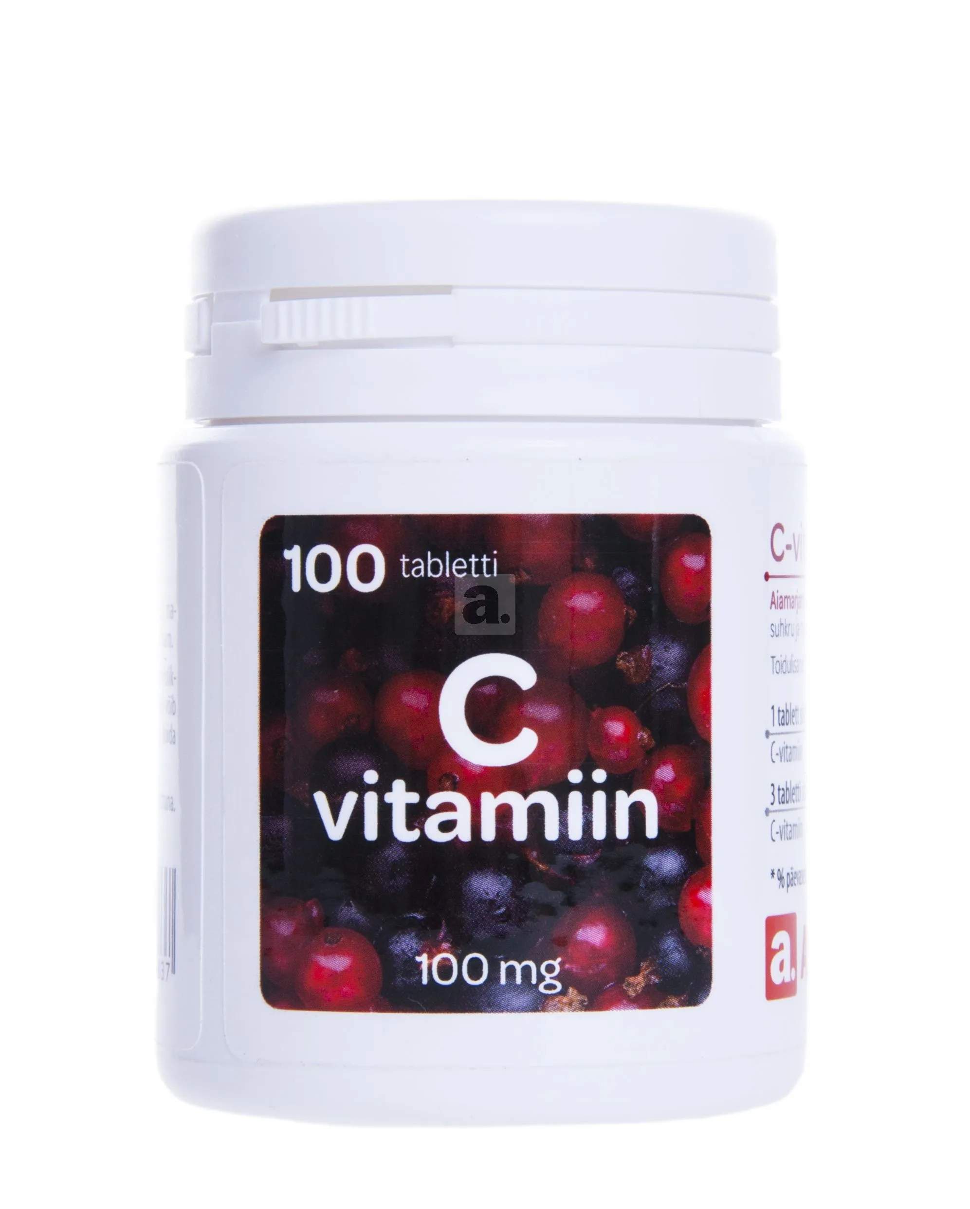 APOTHEKA Vitaminas C 100 mg, sodo uogų skonio, 100 kramtomųjų tablečių -  