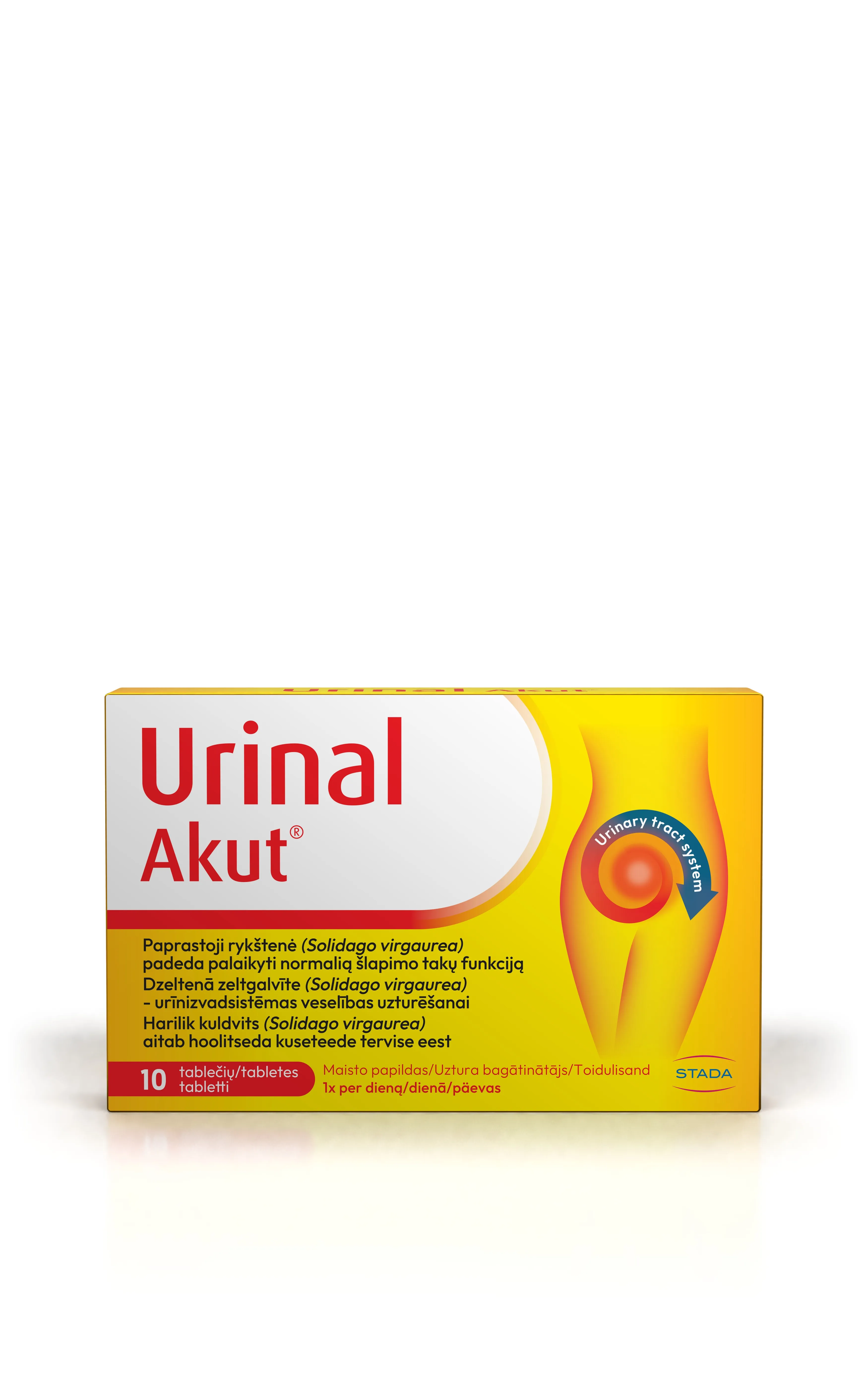 URINAL AKUT (spanguolės ir rykštenė šlapimo sistemai), 10 tablečių -  4