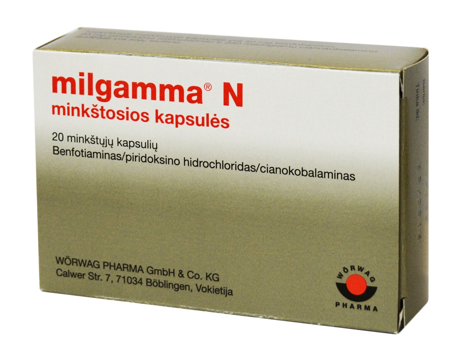 milgamma N minkštosios kapsulės N20 -  
