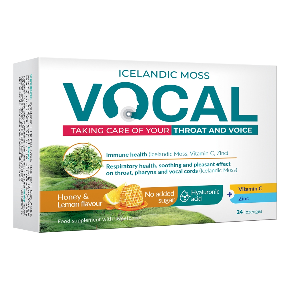 VOCAL, medaus ir citrinų skonio, 24 pastilės -  