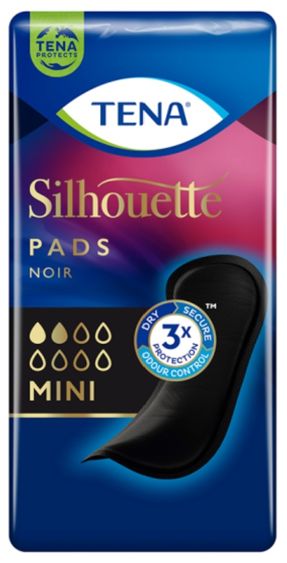 TENA paketai SILHOUETTE NOIR MINI, juoda spalva, N18 -  