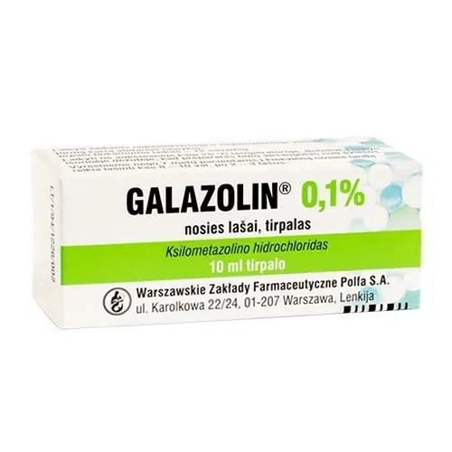 Galazolin 1mg/ml nosies lašai, tirpalas 10ml -  