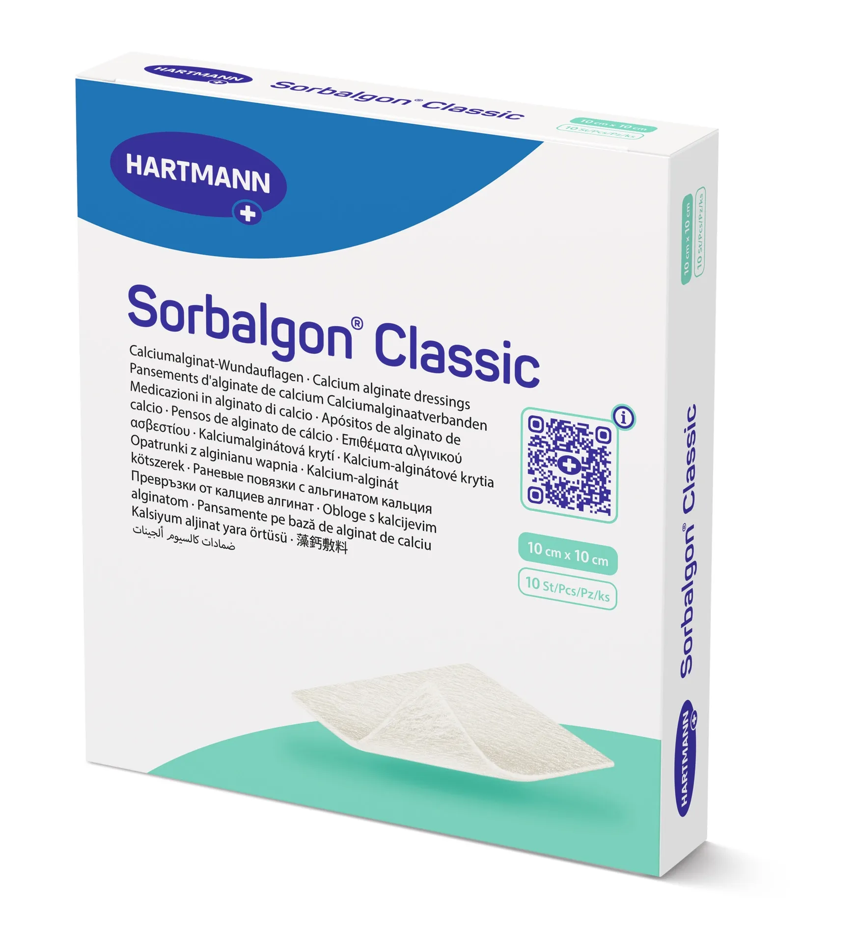 SORBALGON classic kalcio alginato tvarstis, 10 x 10cm, 10 vnt. -  