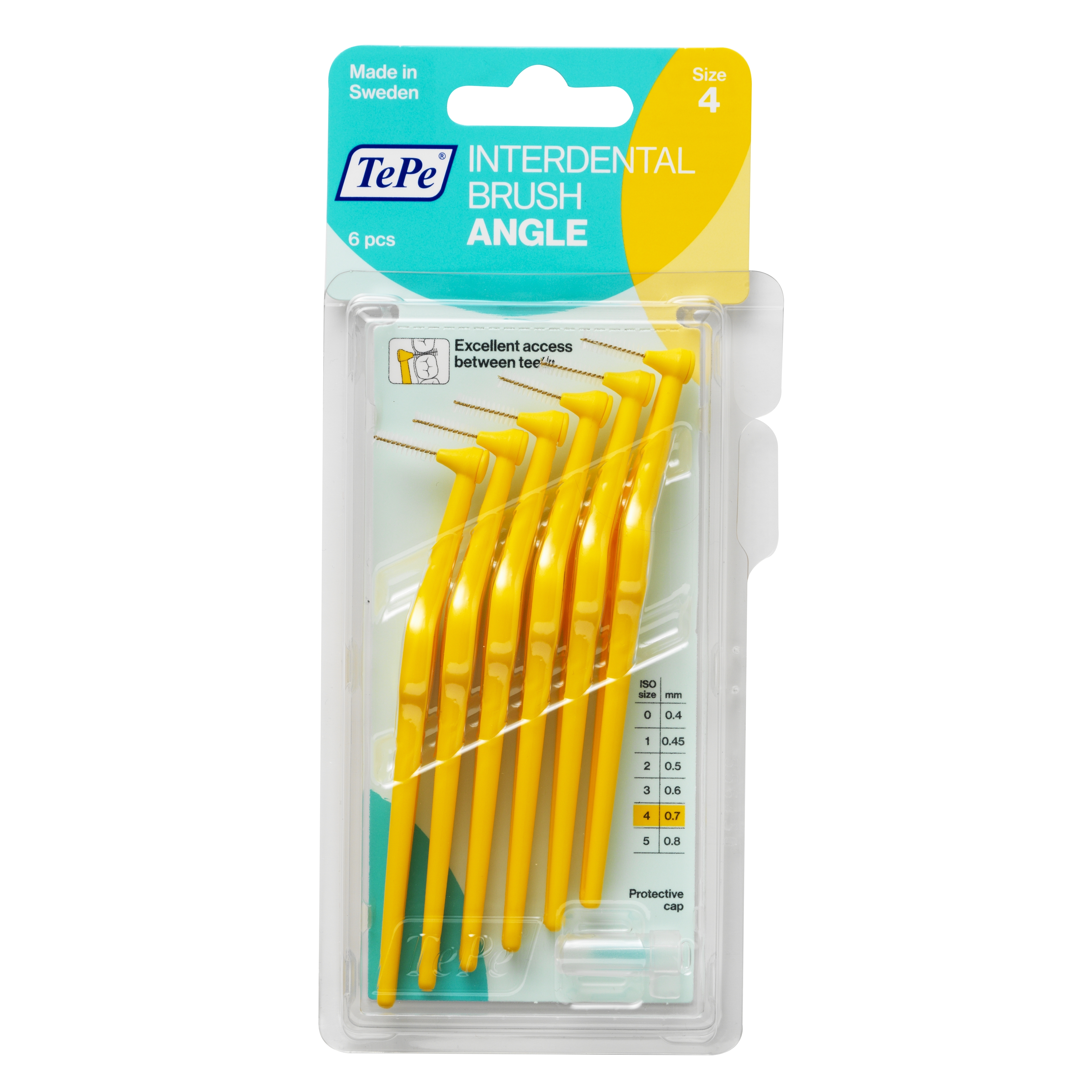 TePe tarpdančių šep. Angle blist. 0.7mm geltoni N6 -  