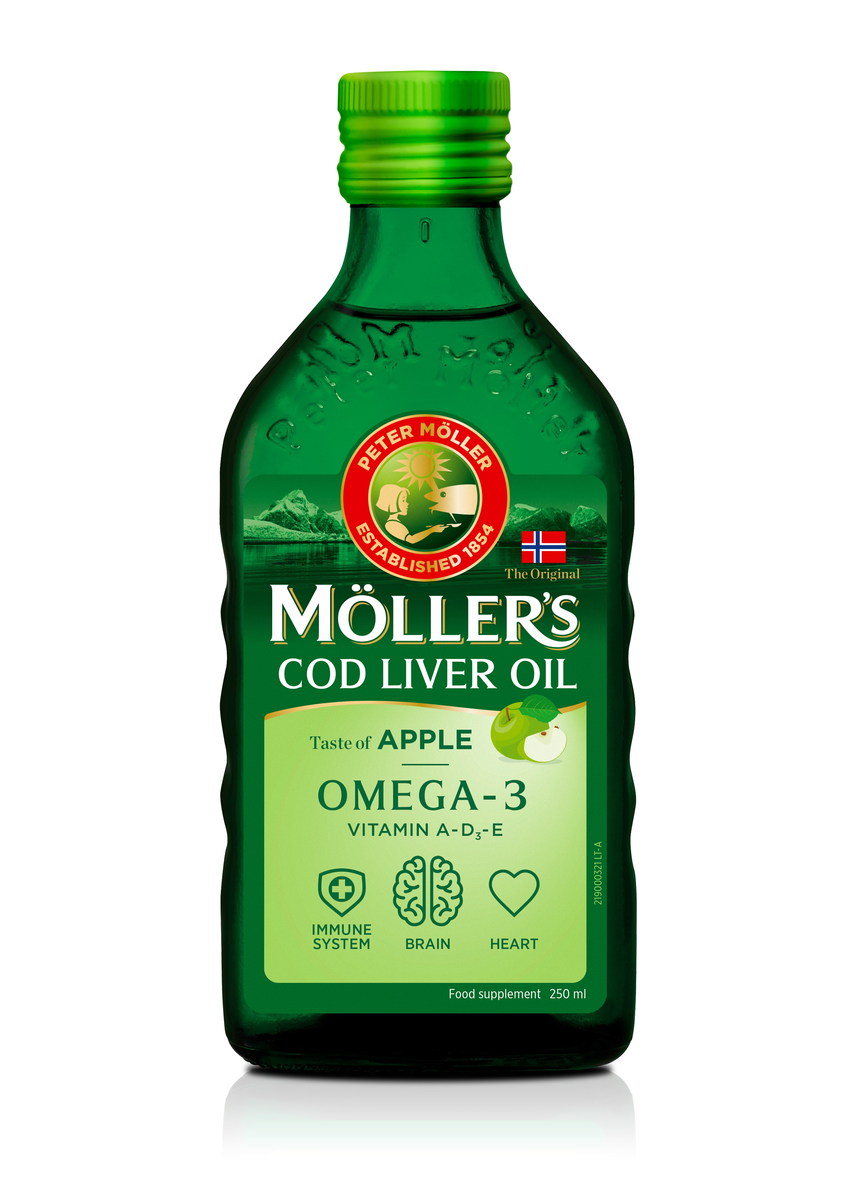 MÖLLER’S skysti žuvų taukai, obuolių skonio, 250 ml -  