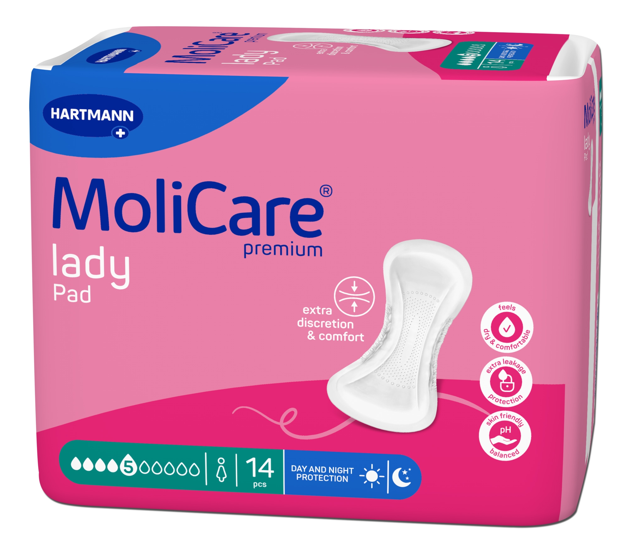 MOLICARE PREMIUM lady pad įklotai,  5 lašai, 14 vnt. -  