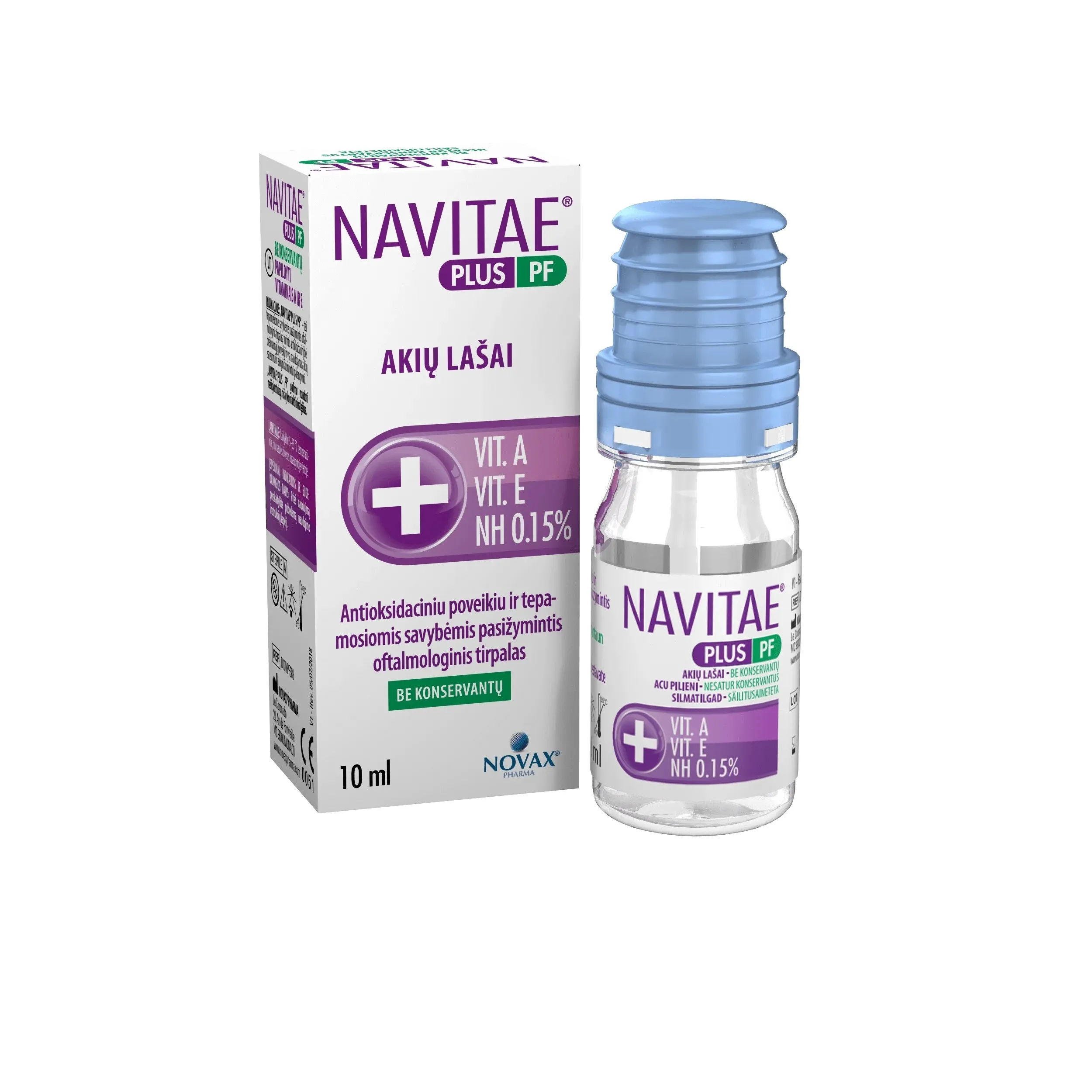 NAVITAE PLUS PF, akių lašai be konservantų su vitaminais, 10ml -  