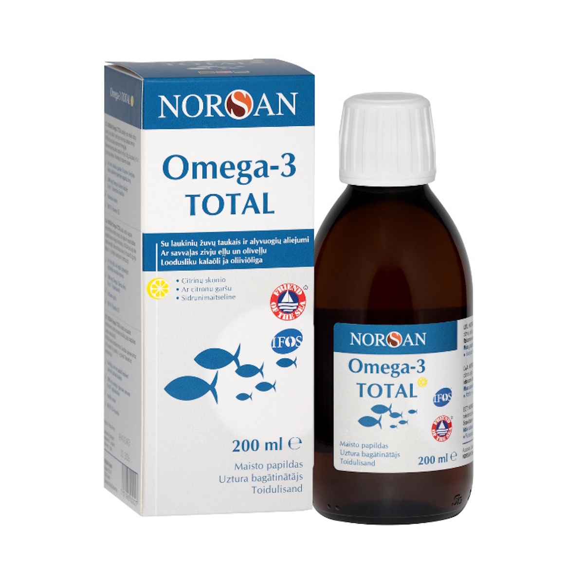 NORSAN OMEGA-3 TOTAL, citrinų skonio, 200 ml -  