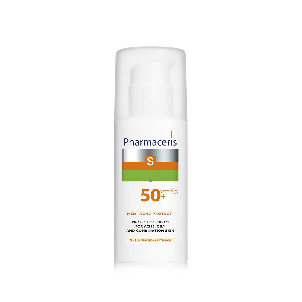 PHARMACERIS S apsauginis veido kremas MEDI ACNE Protect, SPF50+, 50ml -  