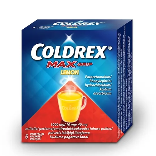 Coldrex MaxGrip Lemon milteliai geriamam tirpalui N5 -  