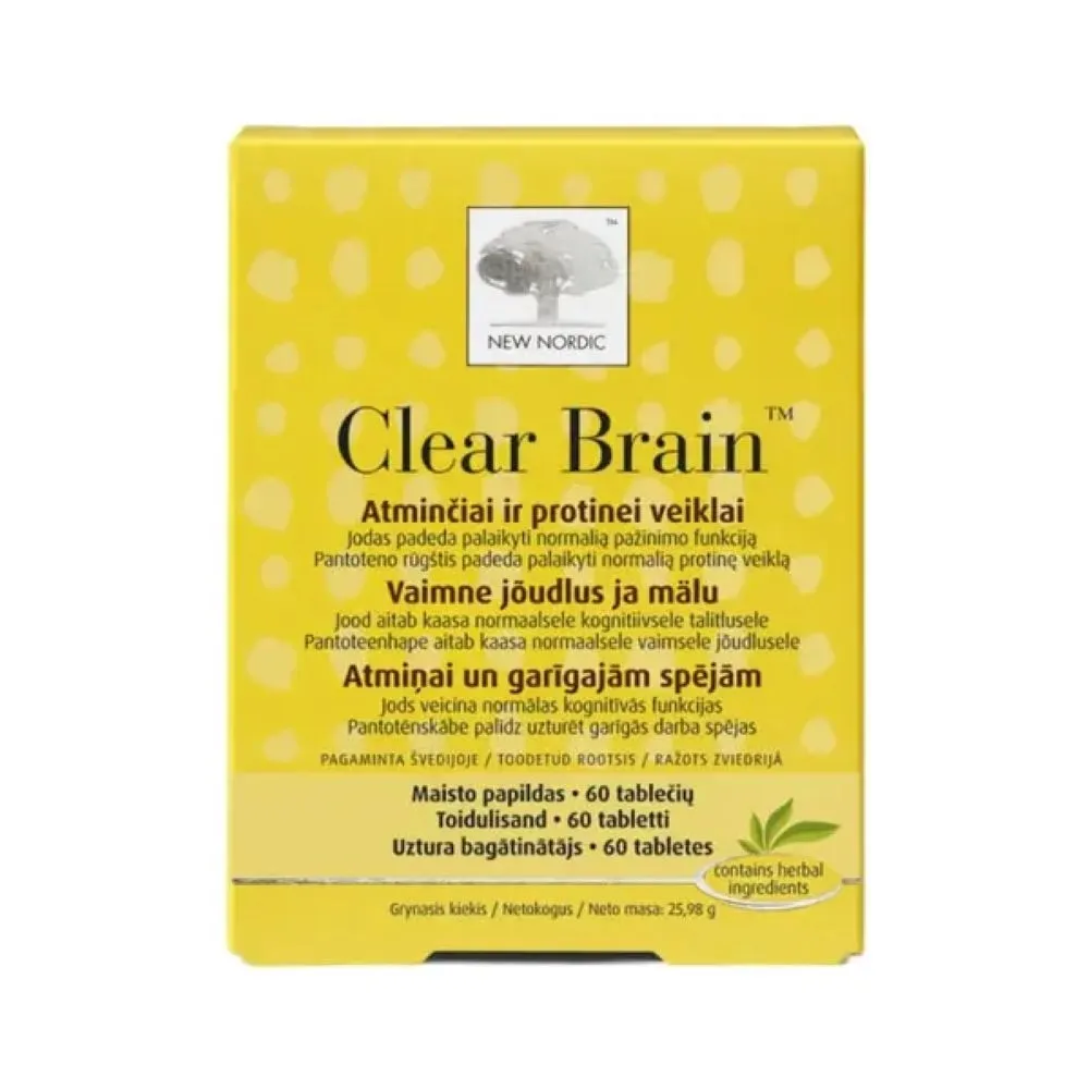 NEW NORDIC tabletės CLEAR BRAIN, N60 -  