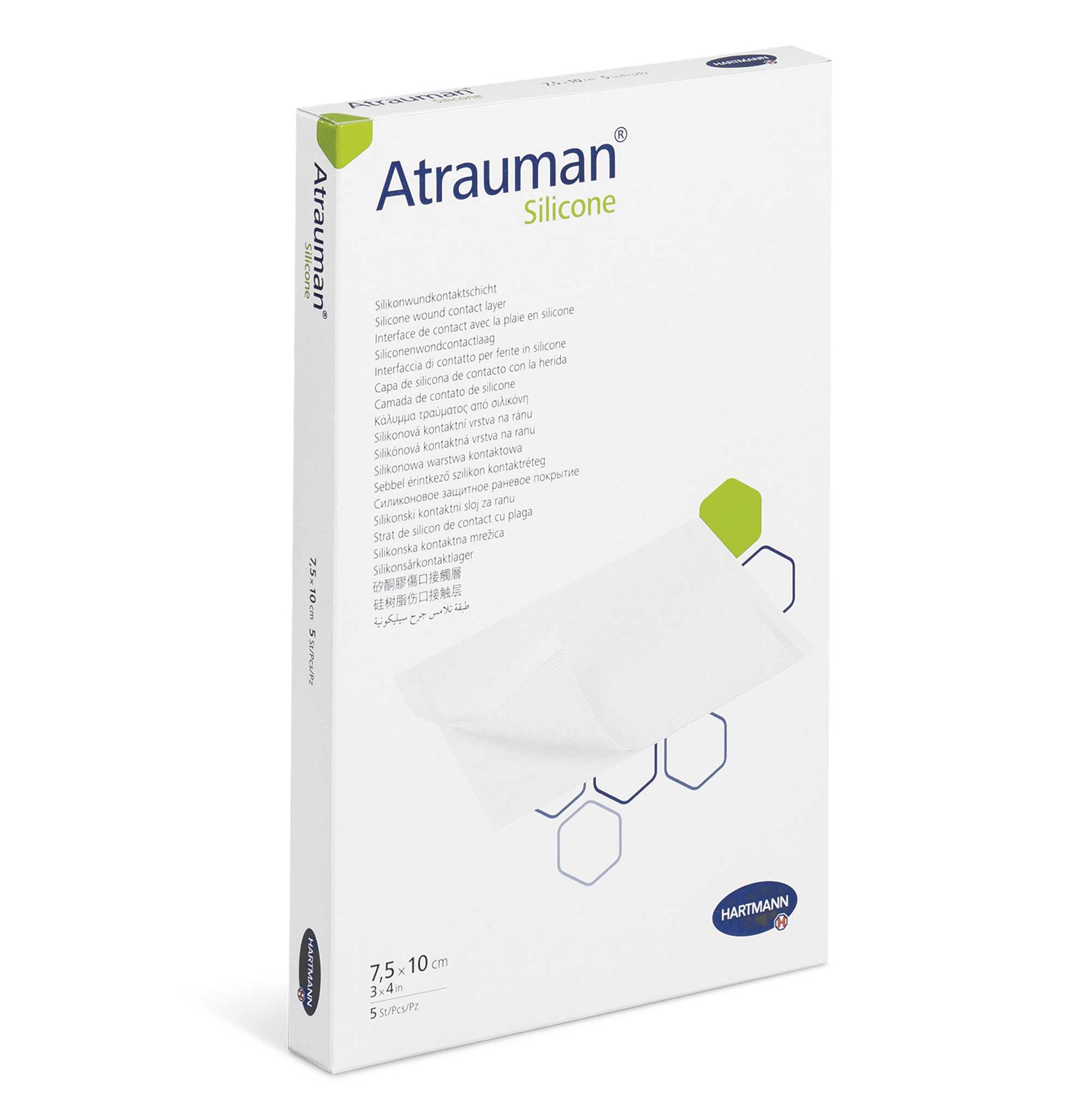 ATRAUMAN Silicone tinklelinis tvarstis, 7,5 x 10cm, 5 vnt. -  