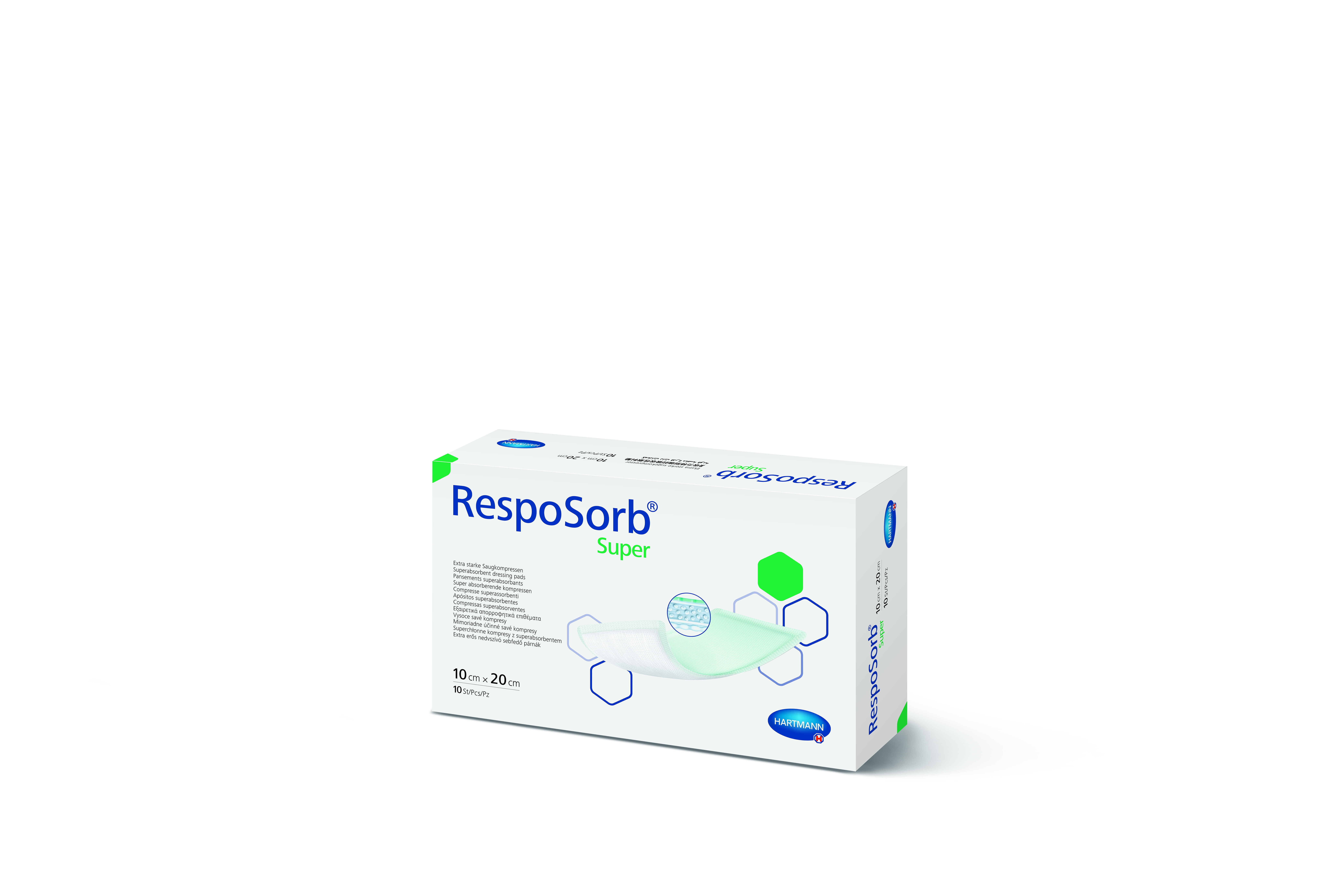 HARTMANN sugeriantis tvarstis RESPOSORB SUPER, 10 x 20cm, N10 -  